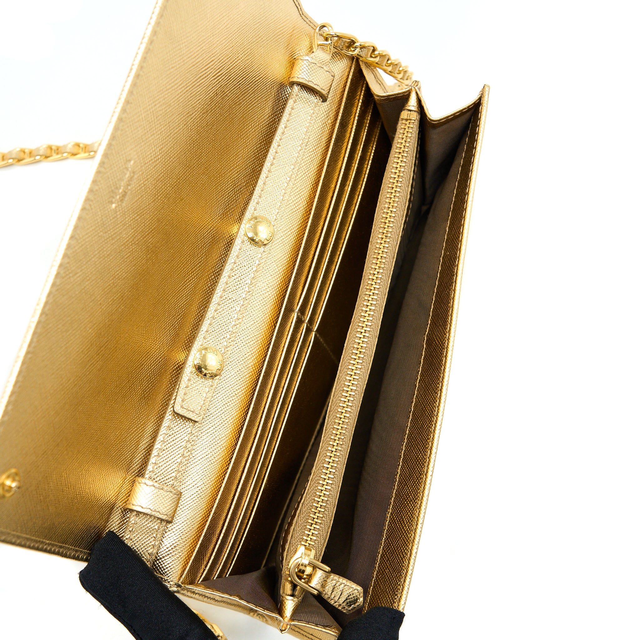 PRADA MINI WALLET ON CHAIN GOLD GHW - Image 3