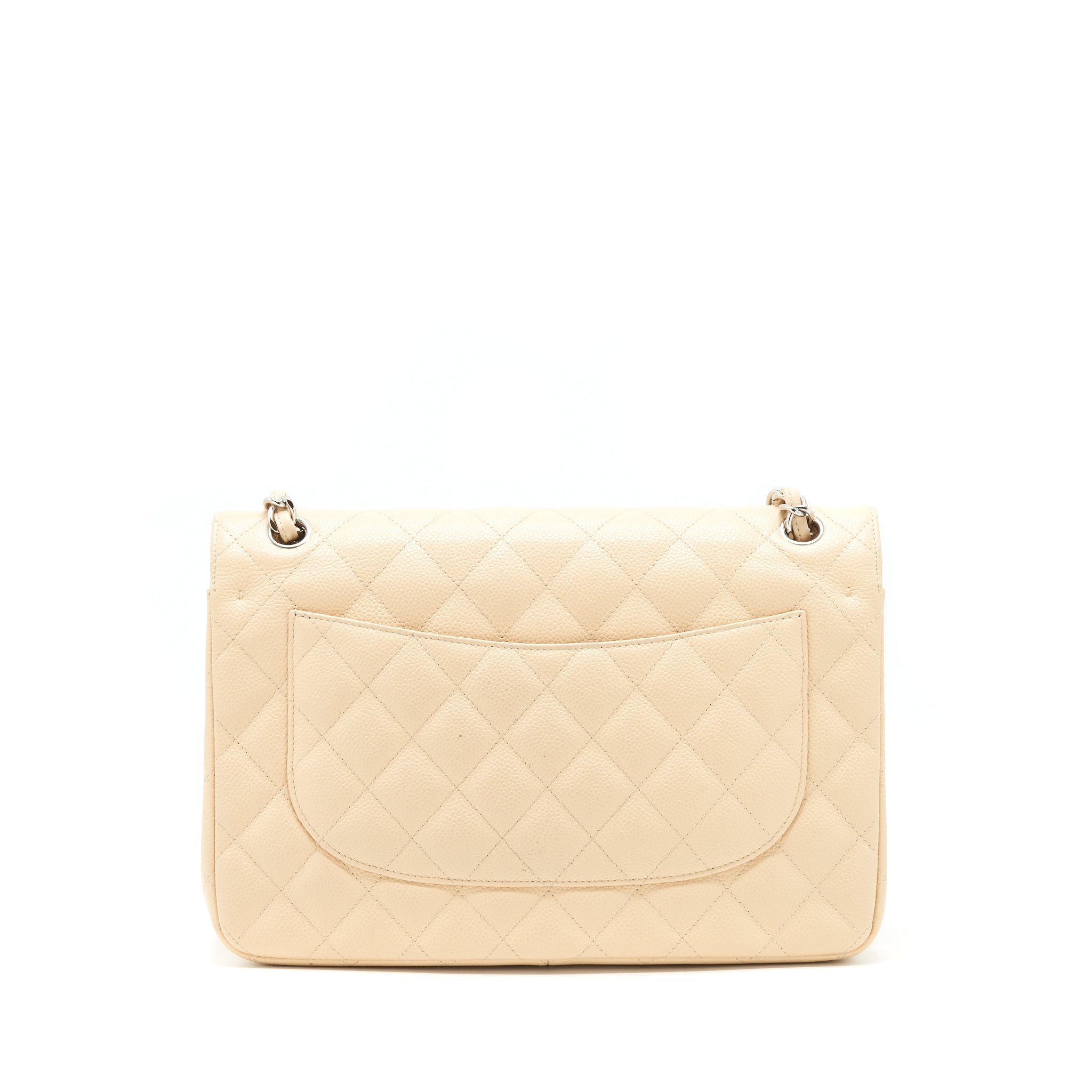 CHANEL CLASSIC JUMBO DOUBLE FLAP BAG CAVIAR BEIGE SHW - Image 2
