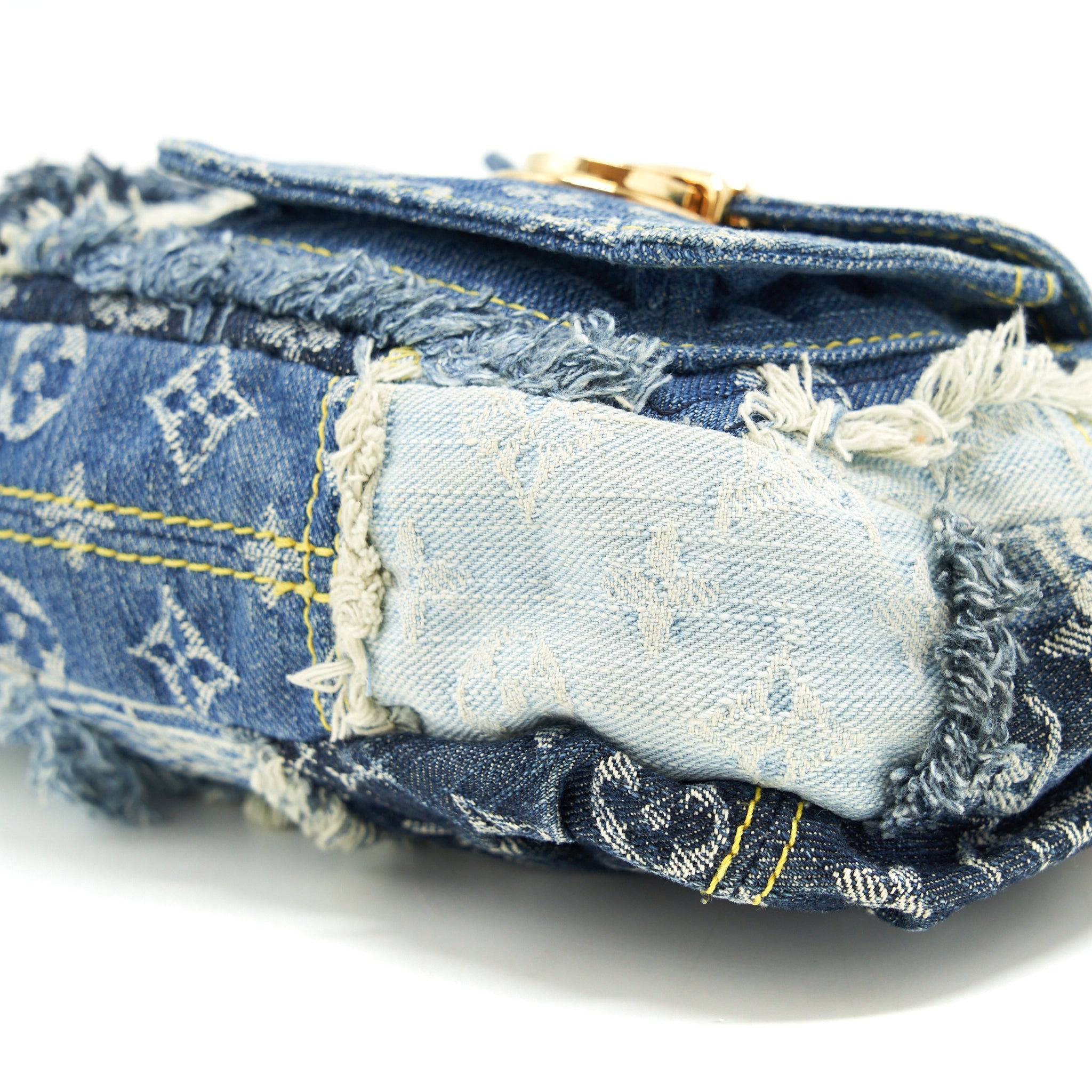LOUIS VUITTON VINTAGE DENIM SHOULDER BAG MULTICOLOUR - Image 9