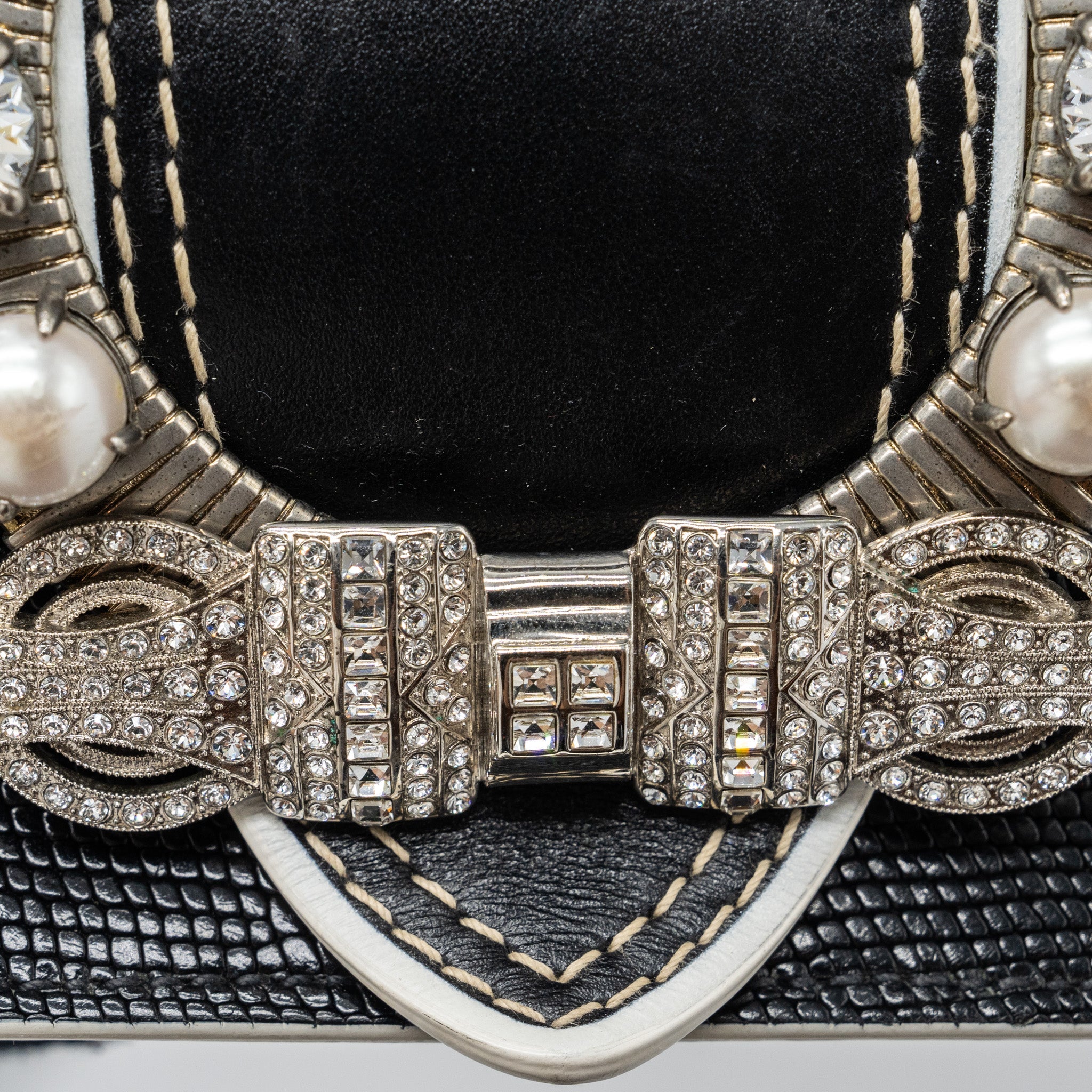 MIU MIU ST.LUCERTOLA EMBOSSED LEATHER BLACK SHW - Image 9