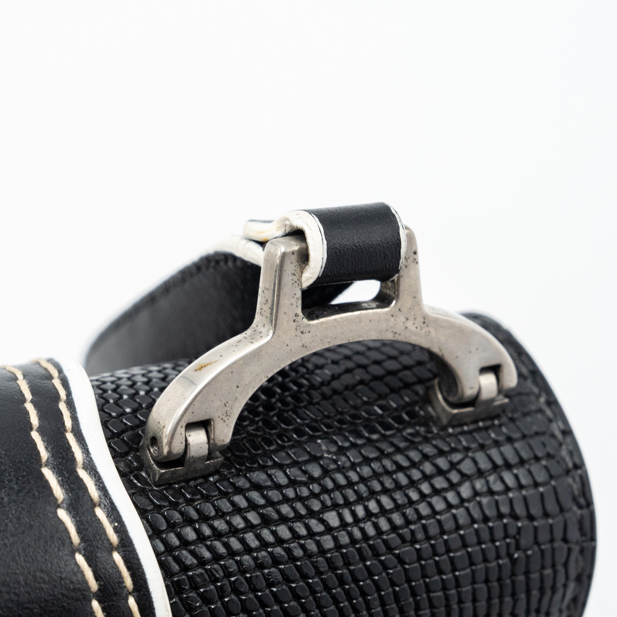 MIU MIU ST.LUCERTOLA EMBOSSED LEATHER BLACK SHW - Image 10
