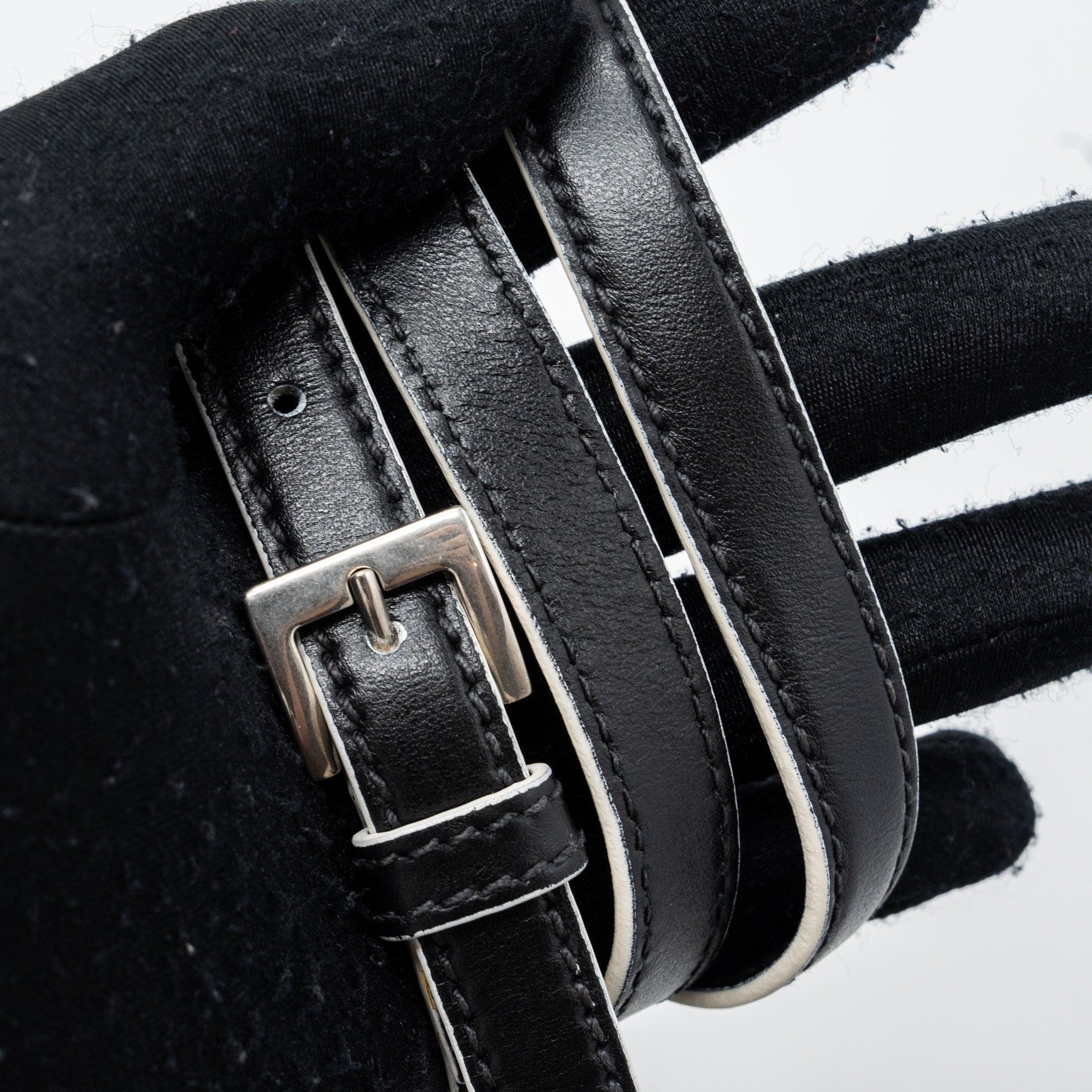 MIU MIU ST.LUCERTOLA EMBOSSED LEATHER BLACK SHW - Image 11