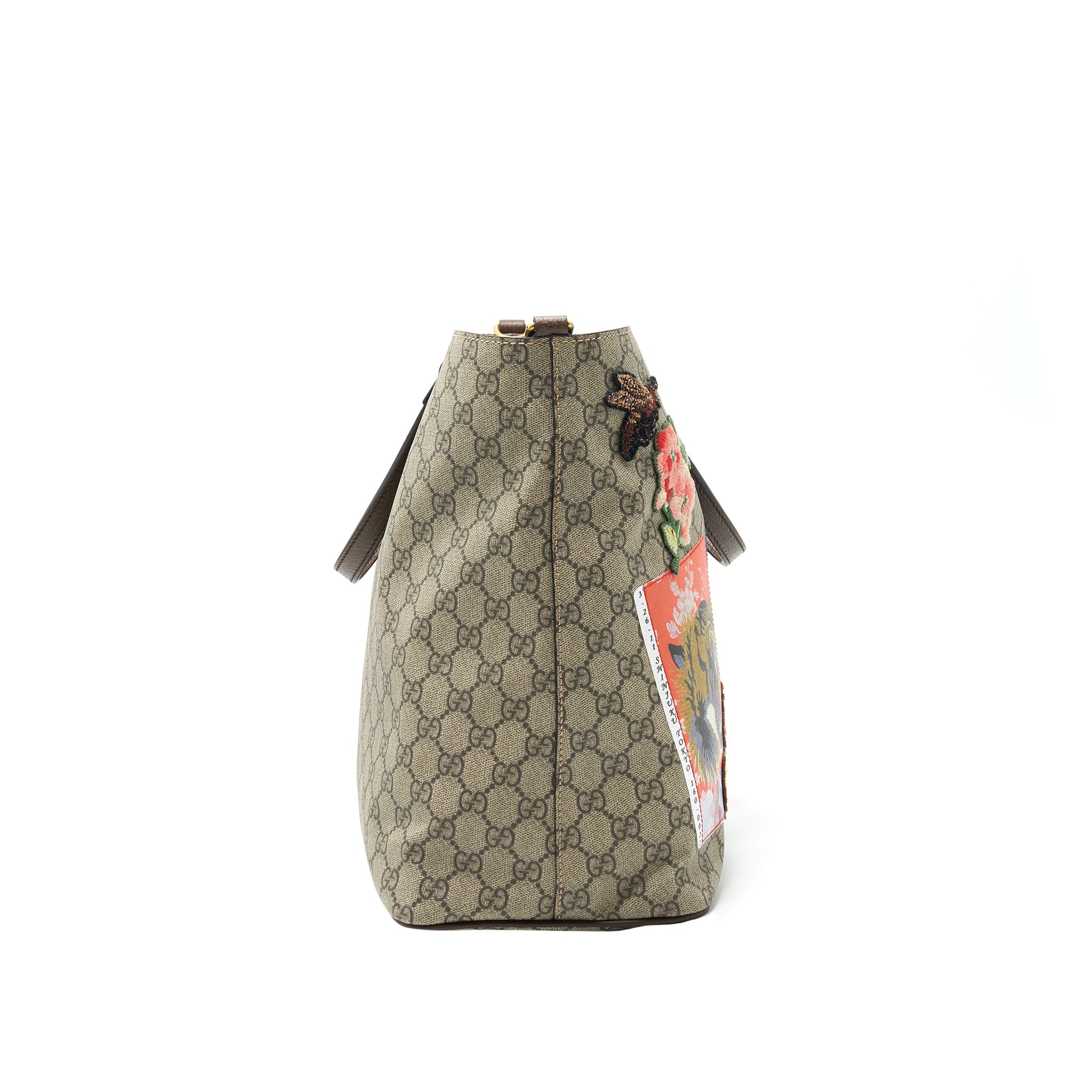 GUCCI SUPREME CANVAS TOTE BAG WITH STICKER - Image 3