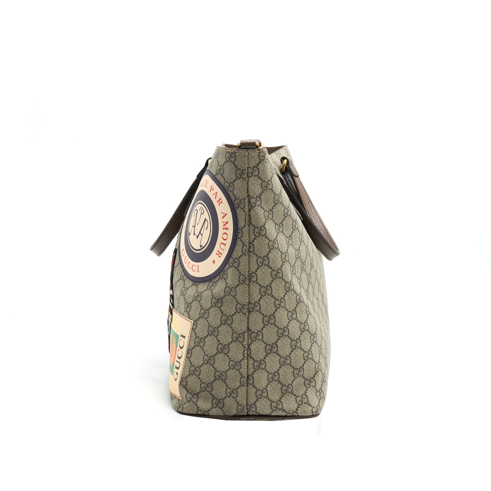 GUCCI SUPREME CANVAS TOTE BAG WITH STICKER - Image 4