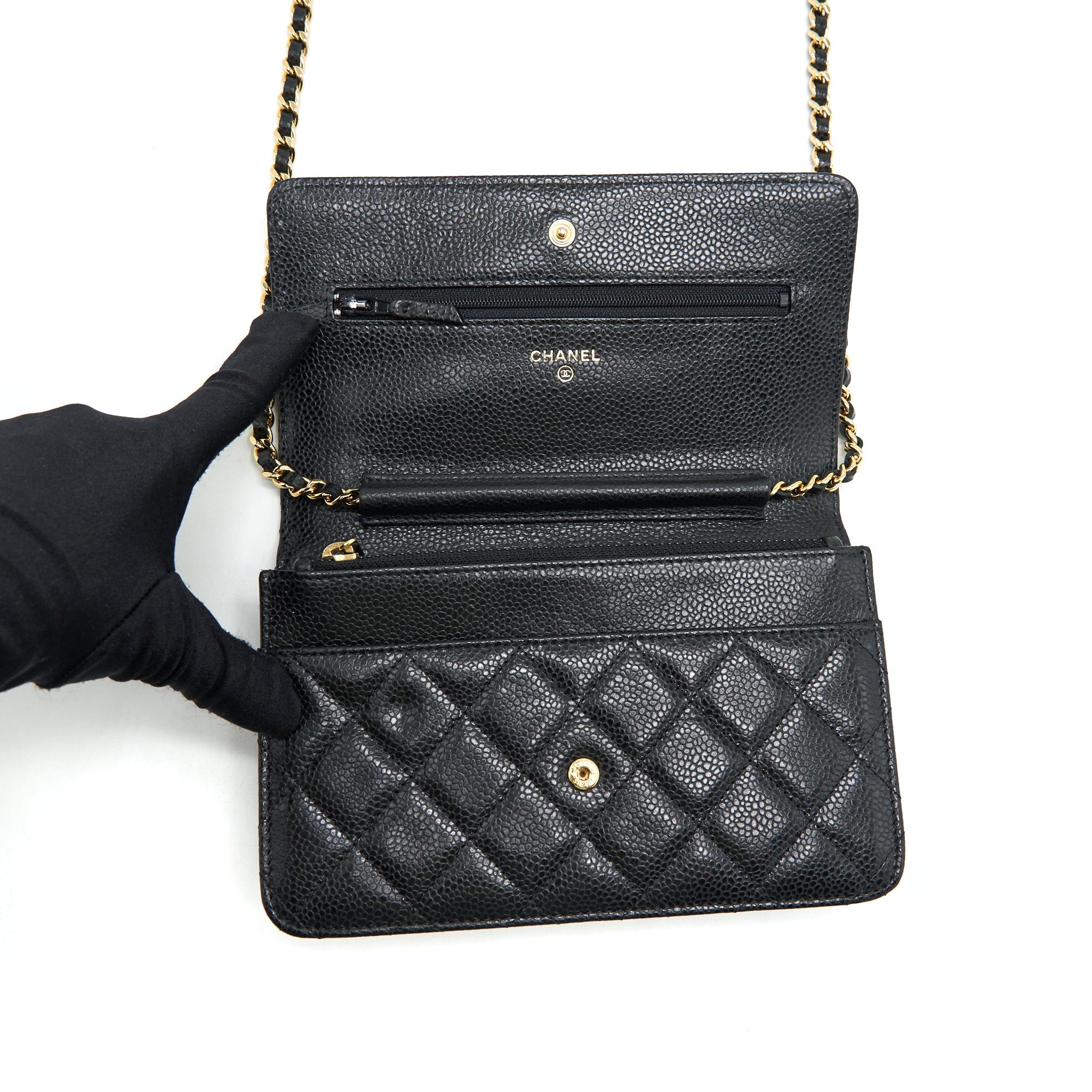 CHANEL WALLET ON CHAIN CAVIAR BLACK GHW - Image 10