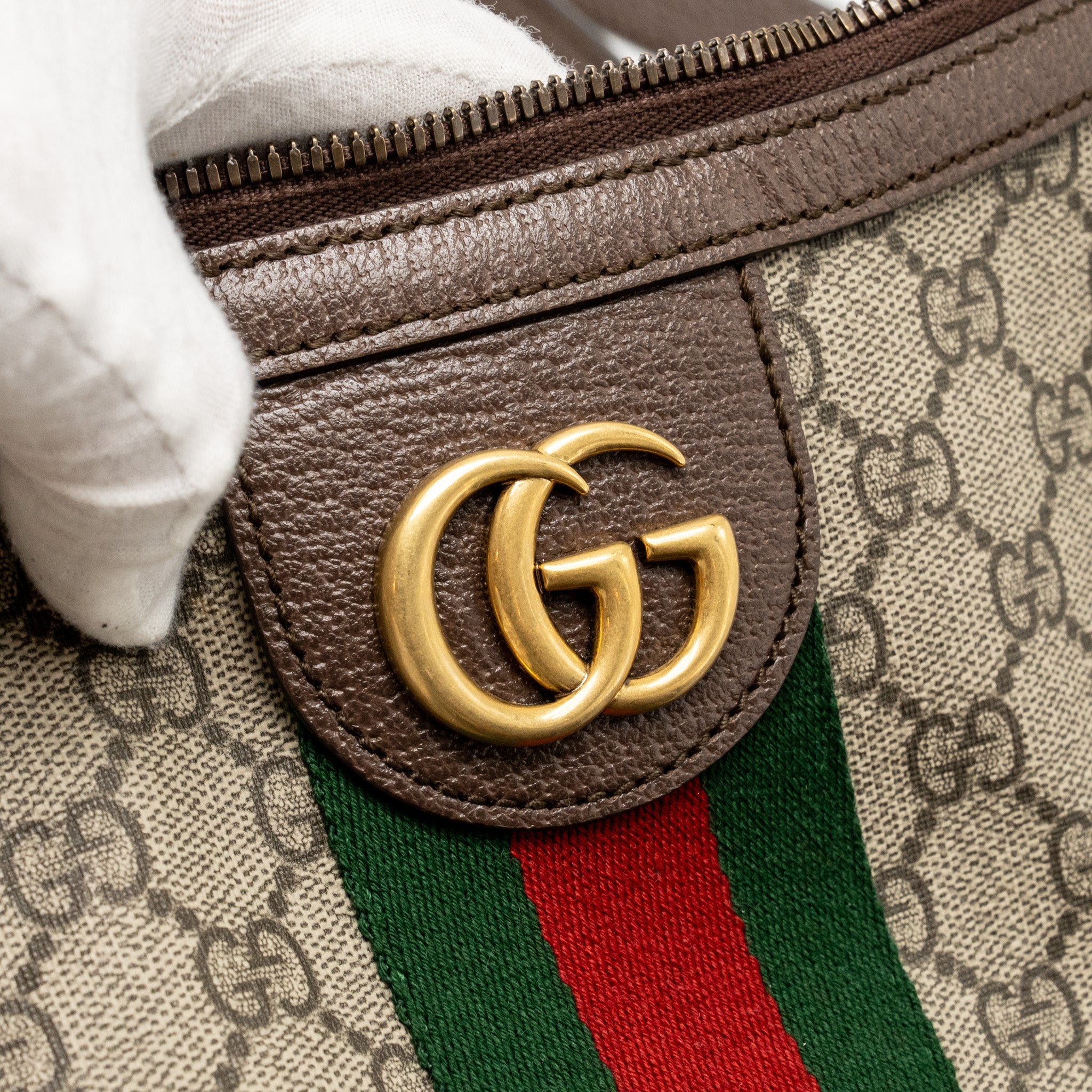 GUCCI SMALL OPHIDIA HALF MOON CROSSBODY HOBO BAG GG SUPREME CANVAS GHW - Image 12