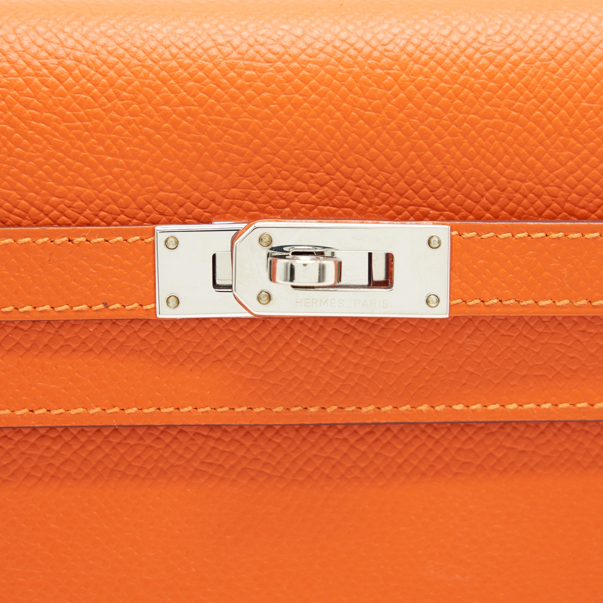 HERMES KELLY LONG WALLET ORANGE SHW EPSOM LEATHER - Image 10