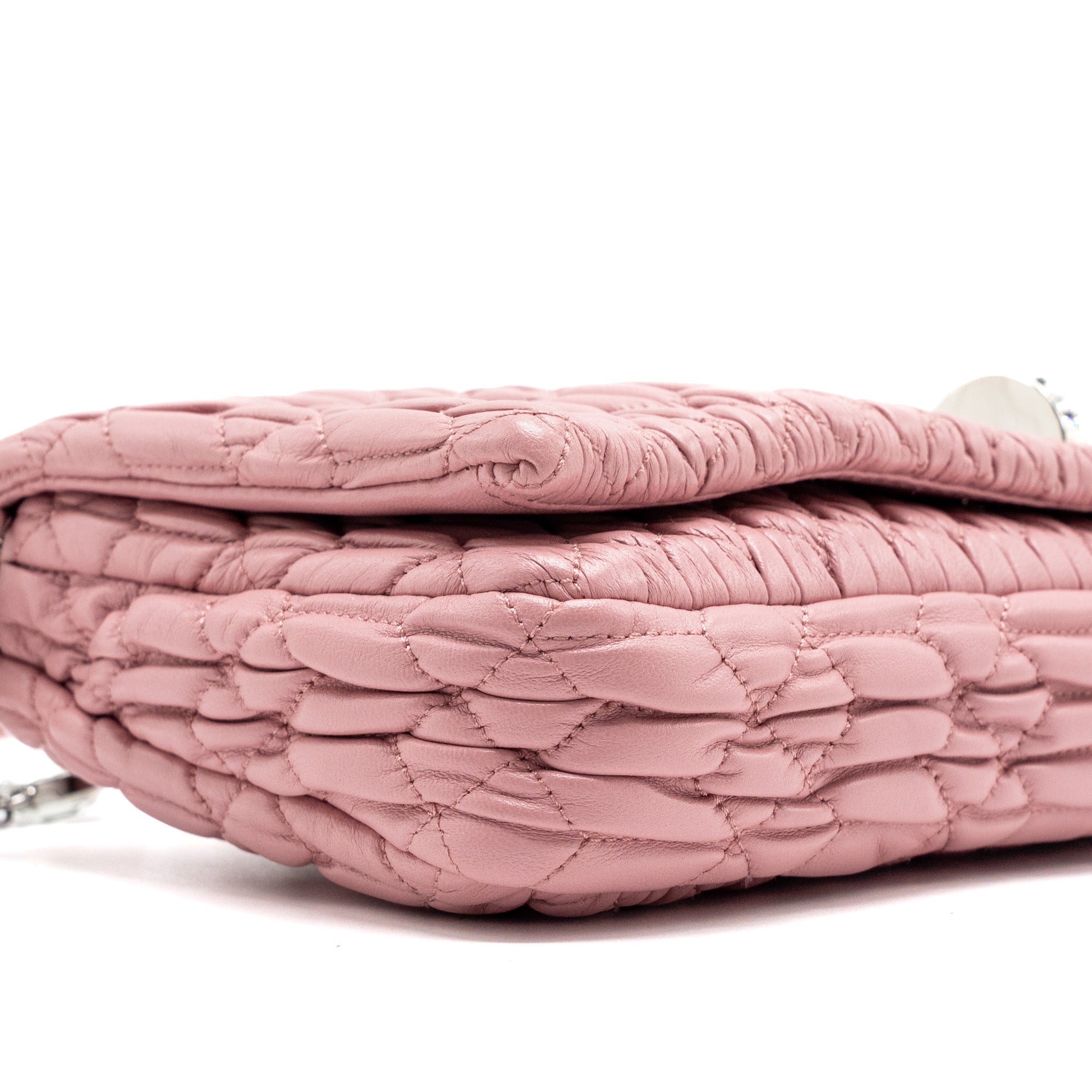 MIU MIU CRYSTAL SHOULDER BAG LAMBSKIN PINK SHW - Image 6
