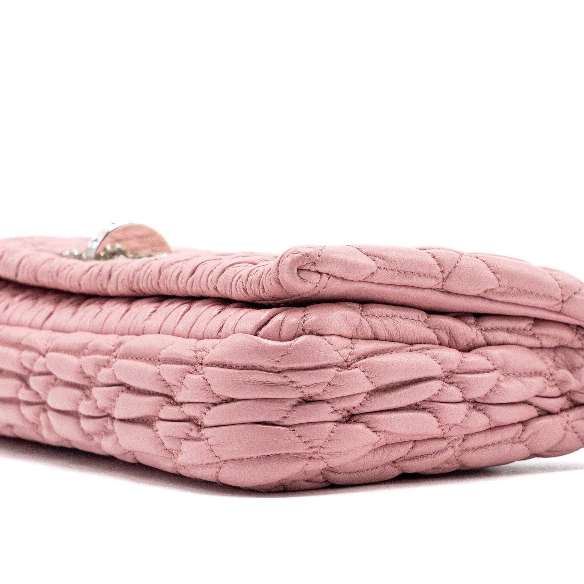 MIU MIU CRYSTAL SHOULDER BAG LAMBSKIN PINK SHW - Image 7