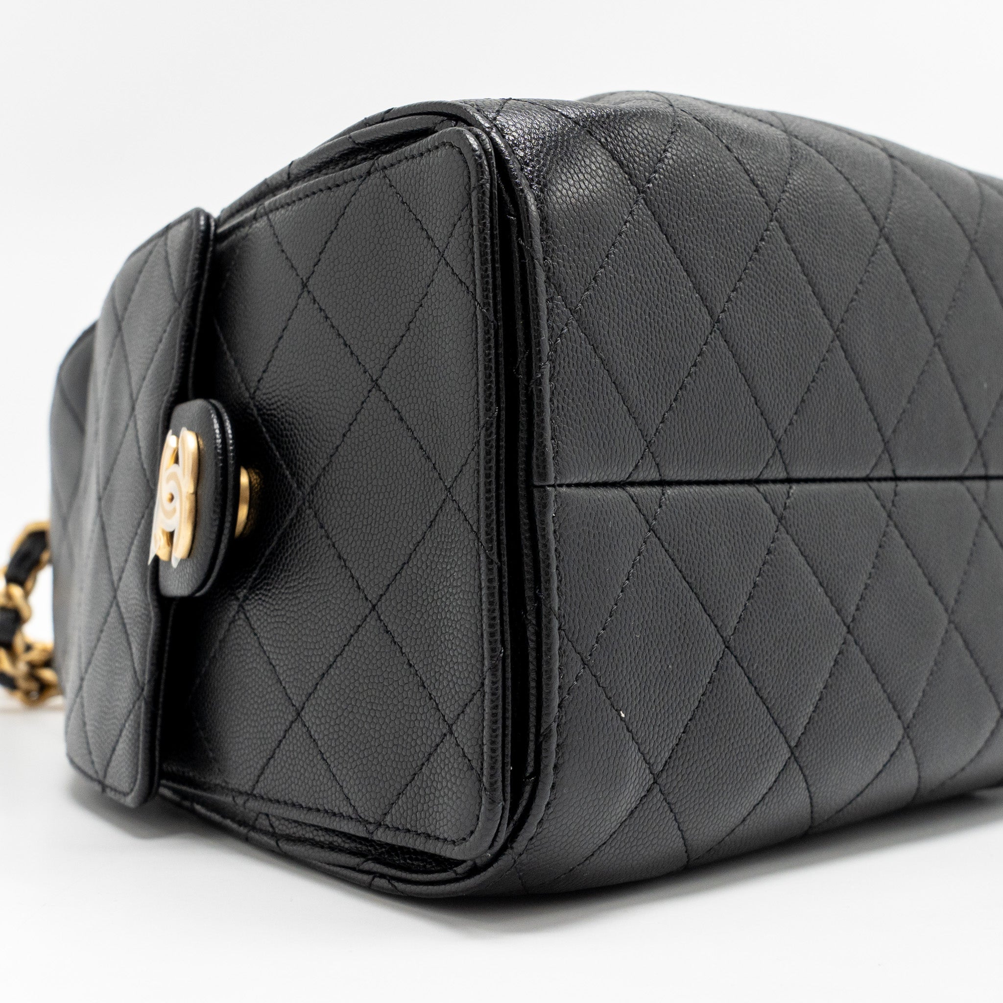 CHANEL 25 SMALL HANDBAG GRAINED CALFSKIN BLACK GHW (MICROCHIP) - Image 6
