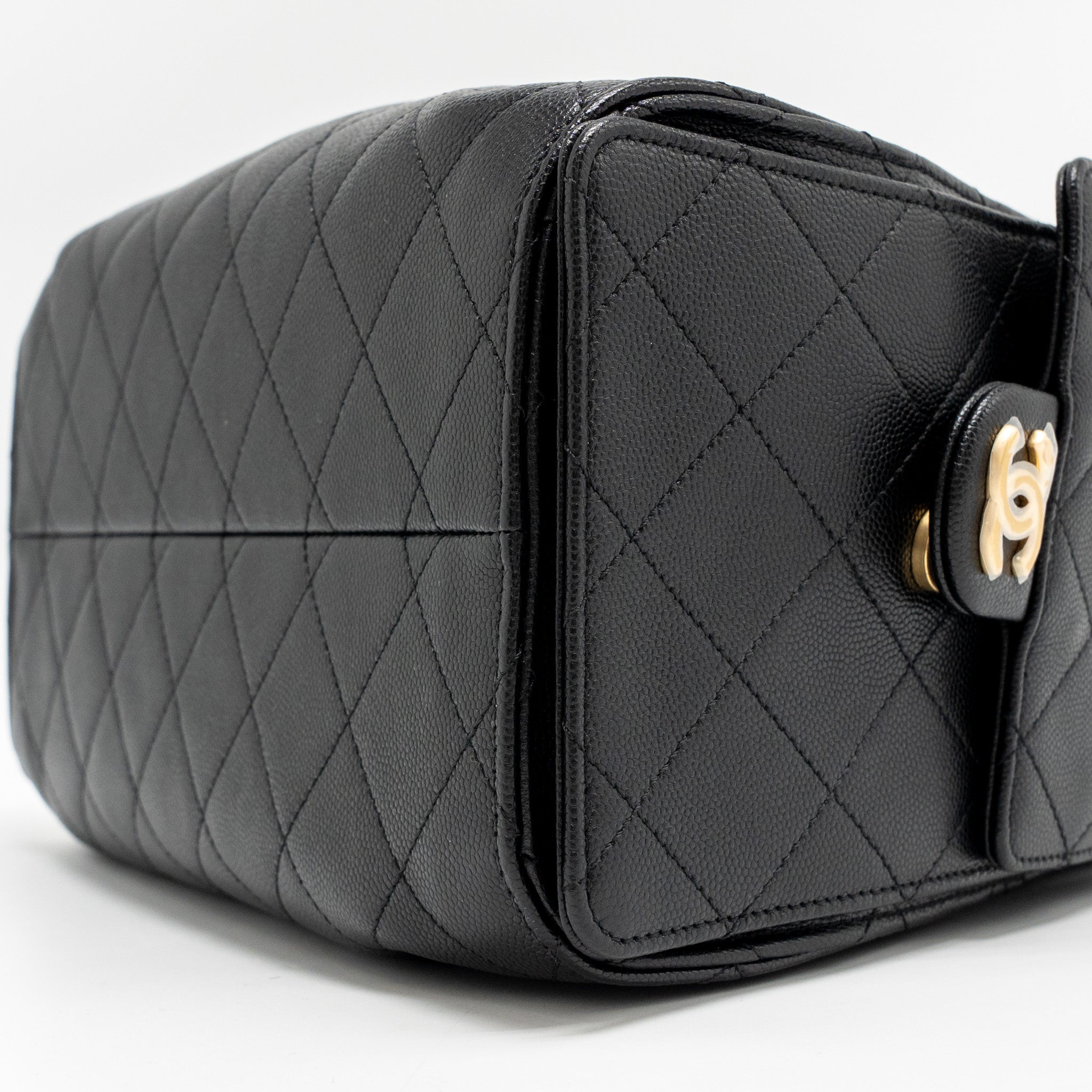 CHANEL 25 SMALL HANDBAG GRAINED CALFSKIN BLACK GHW (MICROCHIP) - Image 7