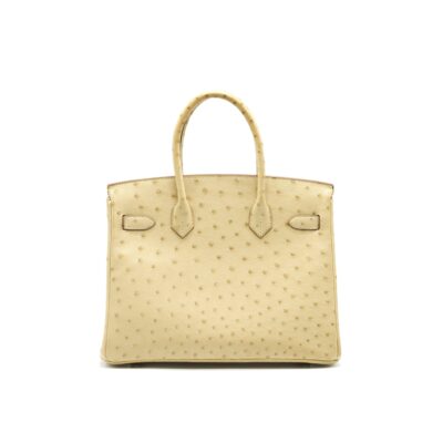 Alternative view of HERMES BIRKIN 30 PARCHEMIN OSTRICH SHW
