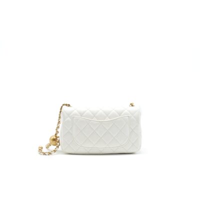Alternative view of CHANEL PEARL CRUSH RECTANGULAR MINI FLAP BAG WHITE