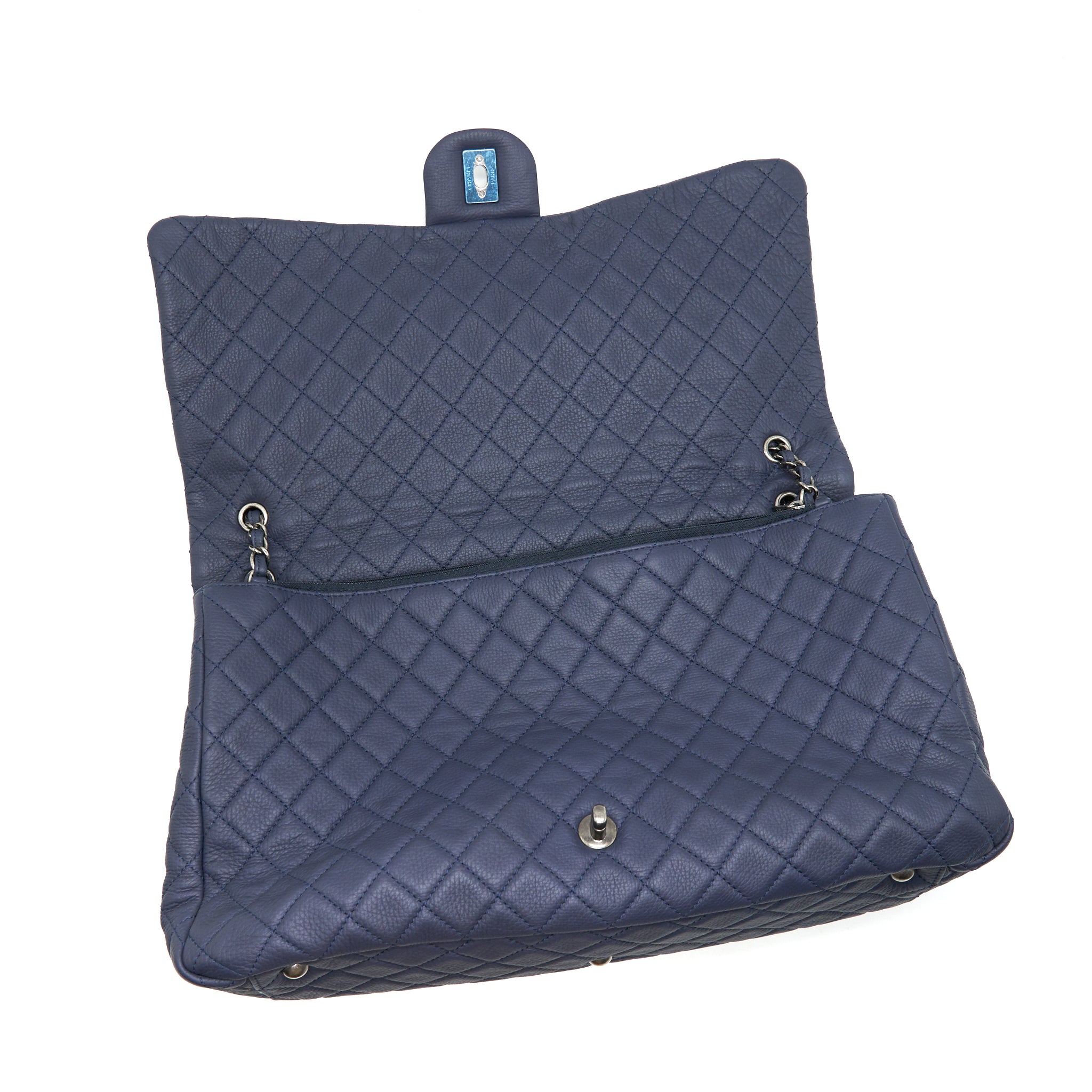 CHANEL XXL AIRLINE CLASSIC FLAP BAG IN NAVY SHW - Image 7