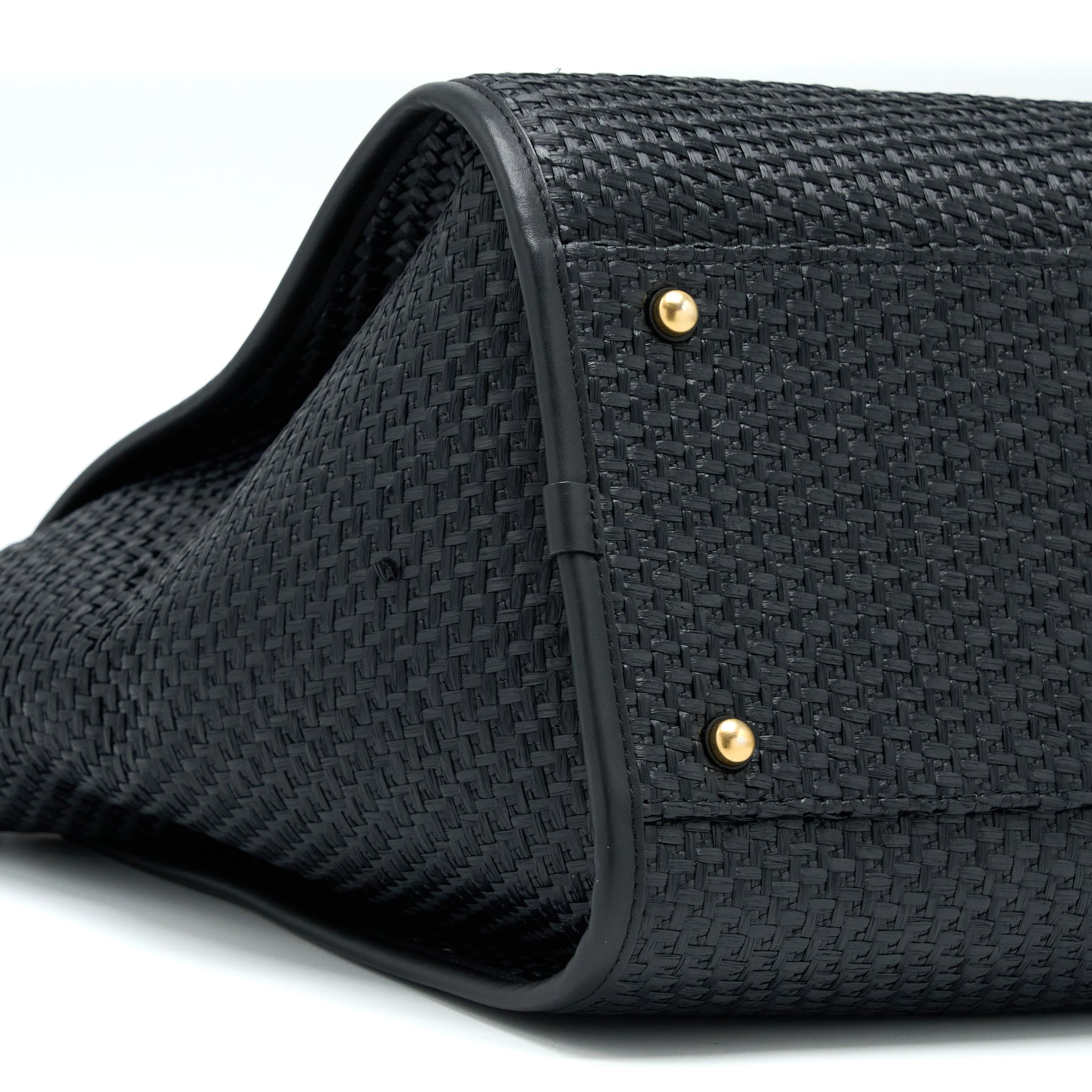CHANEL BLACK RAFFIA DEAUVILLE TOTE BAG GHW - Image 9