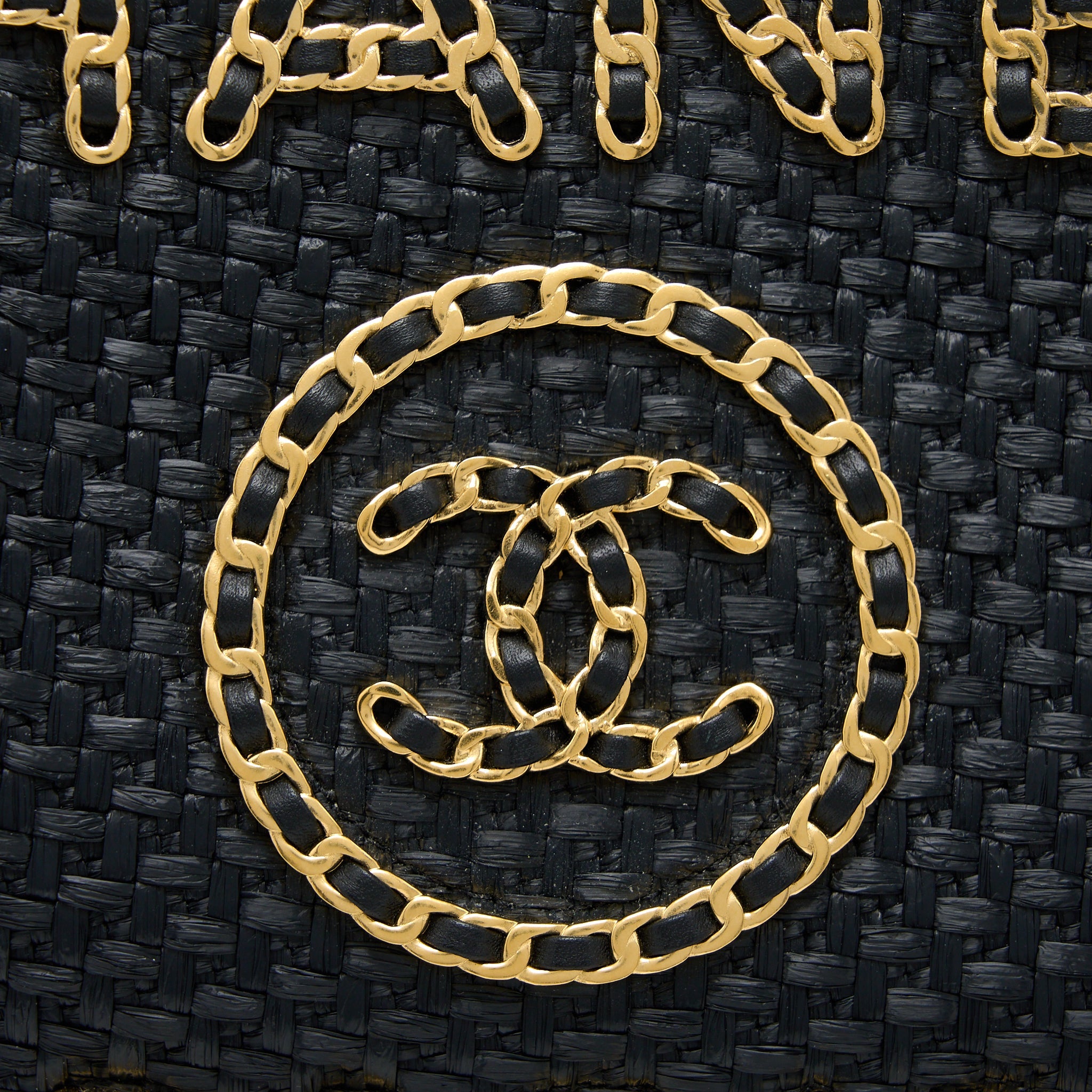 CHANEL BLACK RAFFIA DEAUVILLE TOTE BAG GHW - Image 7