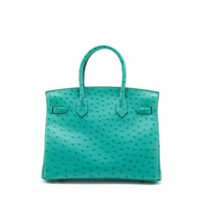 Alternative view of HERMES BIRKIN 30 OSTRICH U1 VERT VERONE GHW