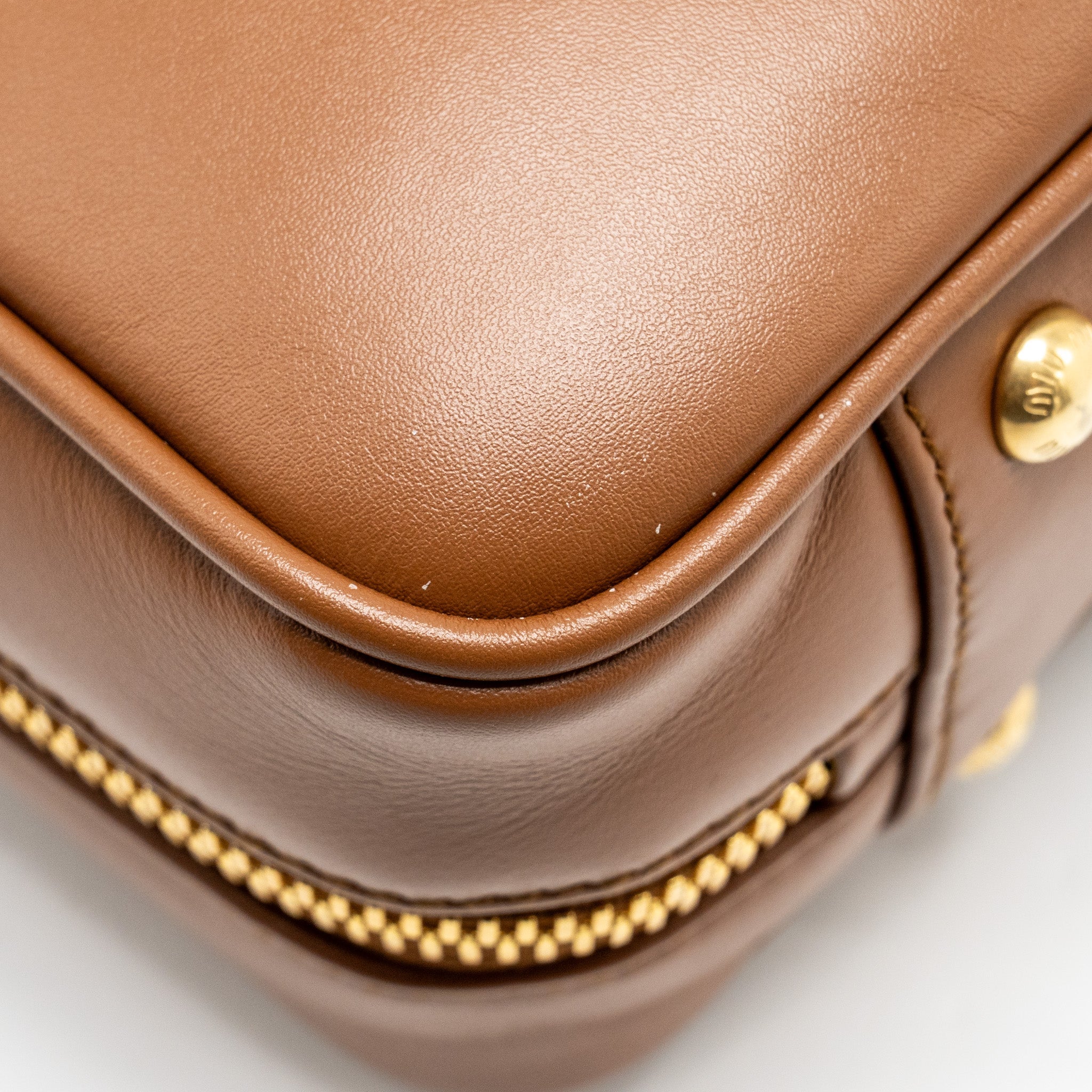 MIU MIU COGNAC ARCADIE LEATHER BAG GHW - Image 11