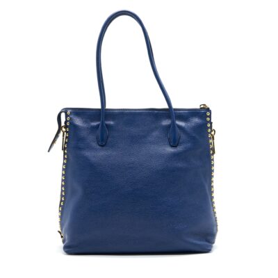 Alternative view of MIU MIU BLUE STUDDED TOTE BAG
