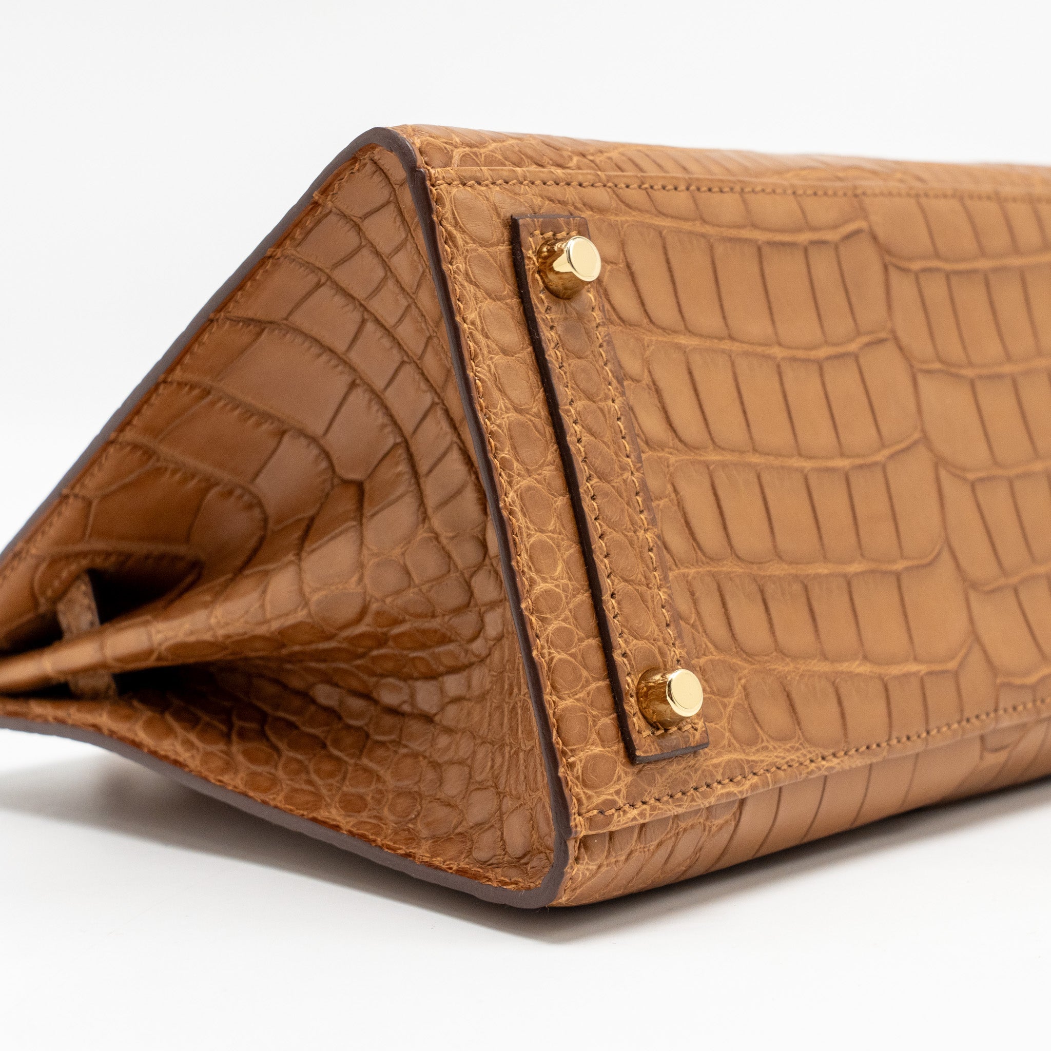 HERMES BIRKIN 20 ALLIGATOR MISSISSIPPIENSIS MAT GOLD GHW - Image 6