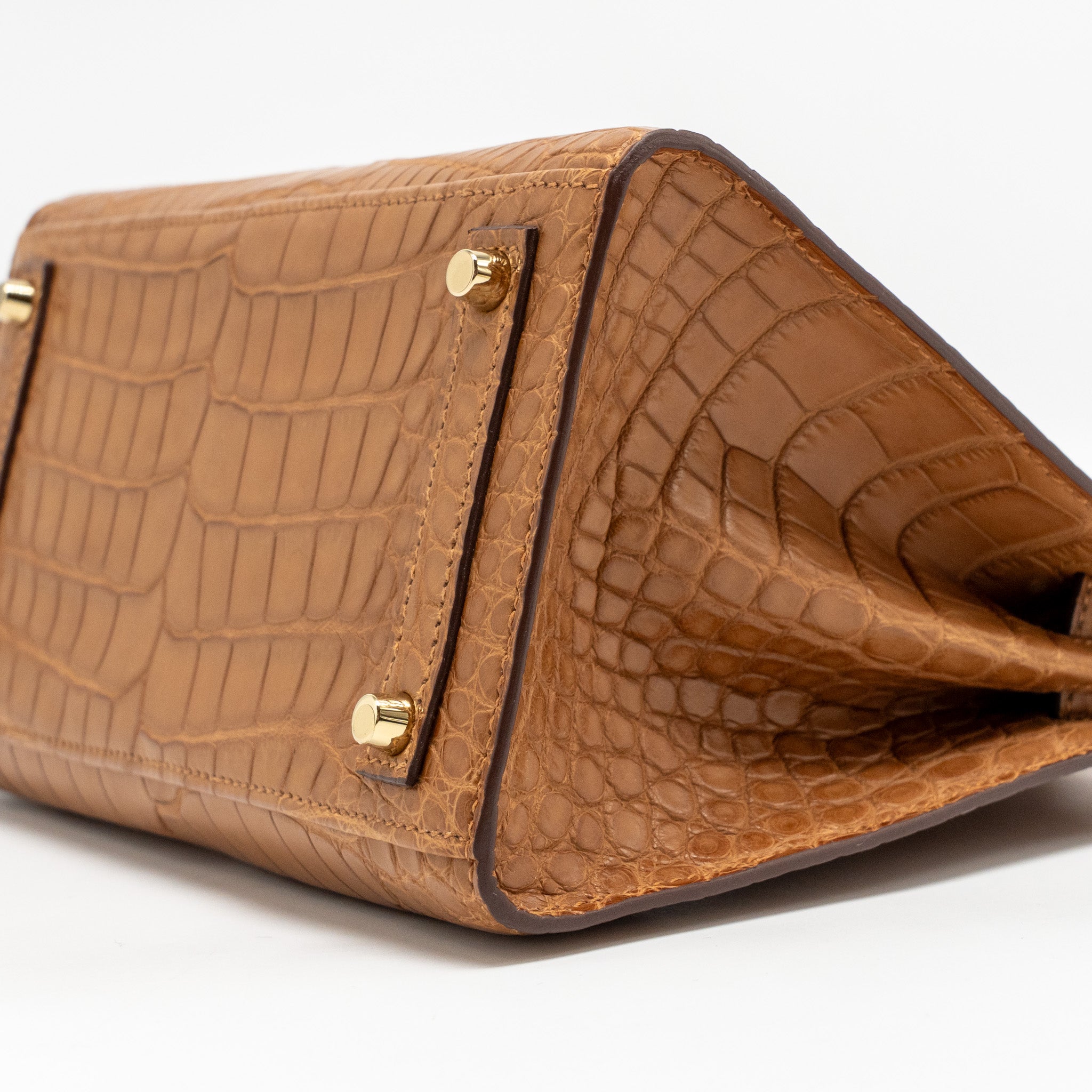 HERMES BIRKIN 20 ALLIGATOR MISSISSIPPIENSIS MAT GOLD GHW - Image 7