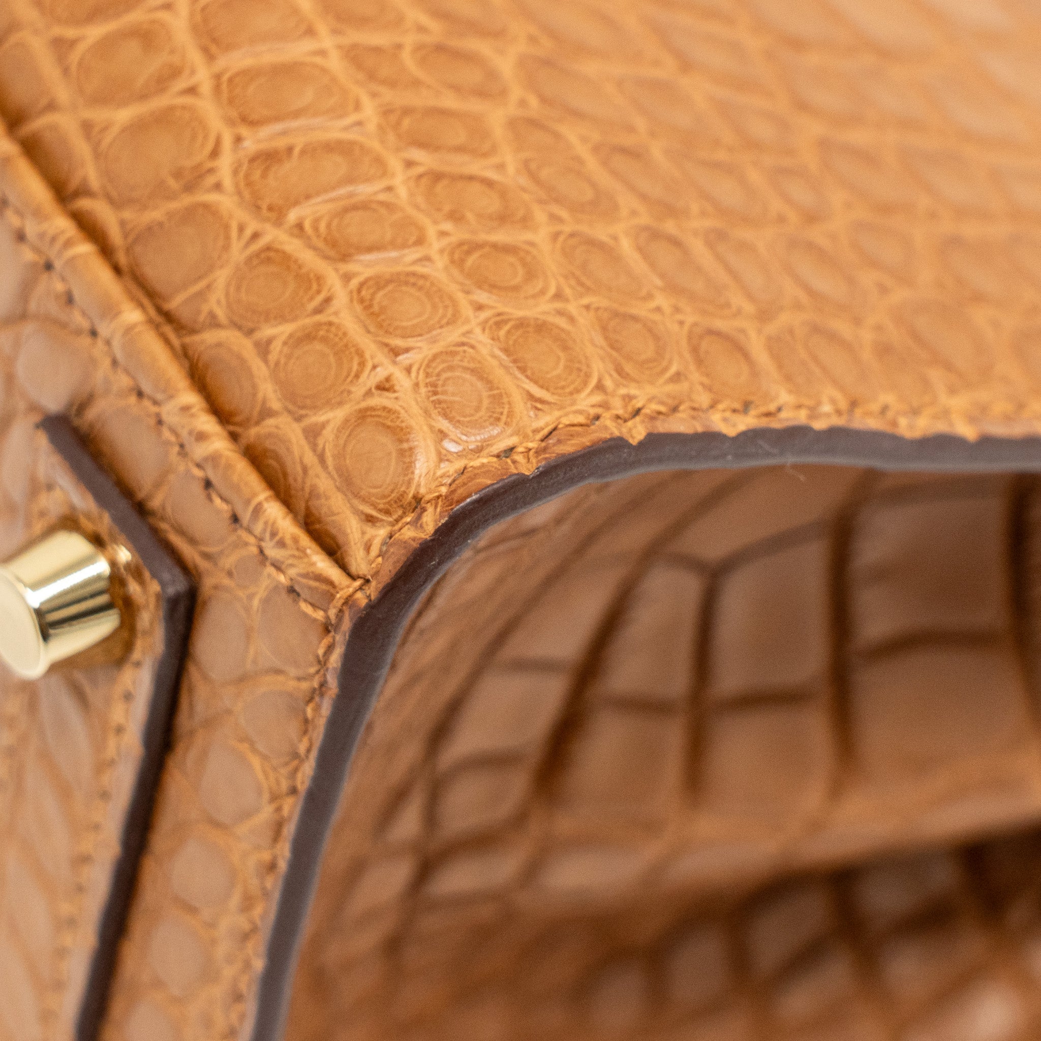 HERMES BIRKIN 20 ALLIGATOR MISSISSIPPIENSIS MAT GOLD GHW - Image 10