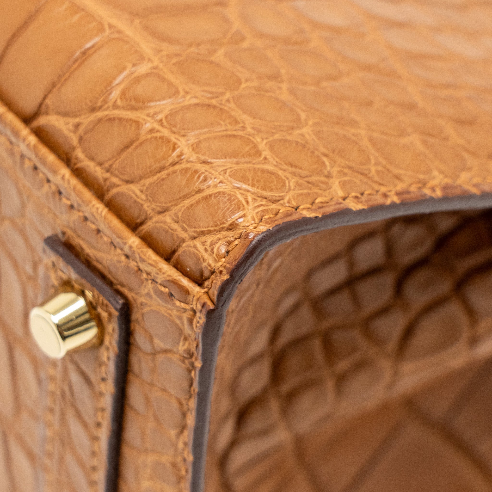 HERMES BIRKIN 20 ALLIGATOR MISSISSIPPIENSIS MAT GOLD GHW - Image 8