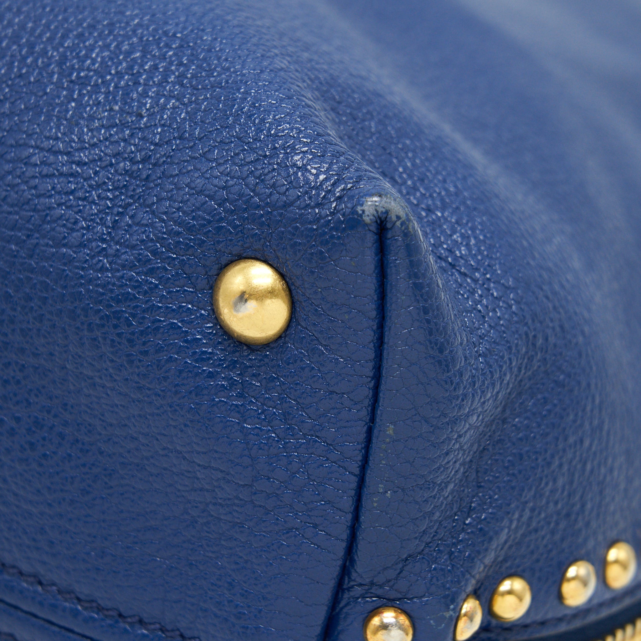 MIU MIU BLUE STUDDED TOTE BAG - Image 8