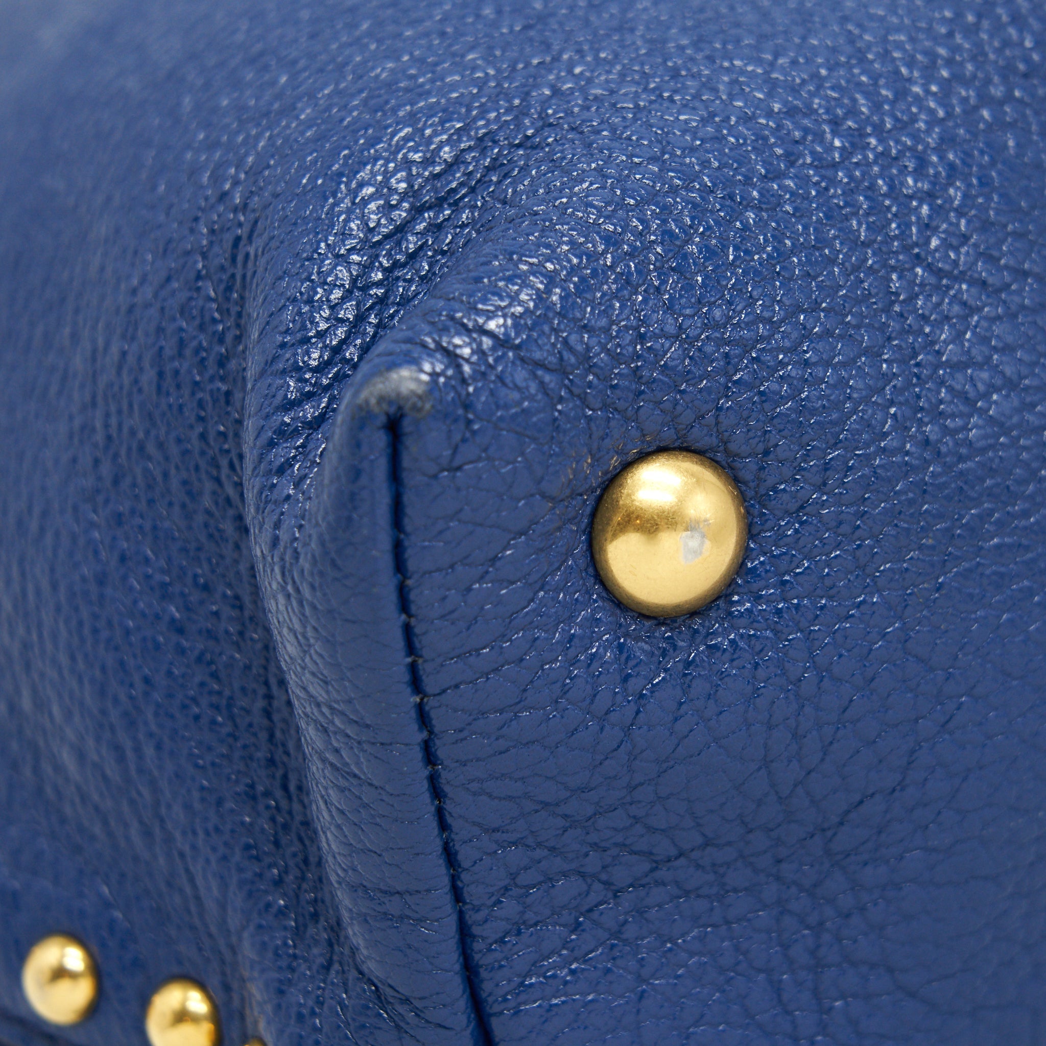 MIU MIU BLUE STUDDED TOTE BAG - Image 9