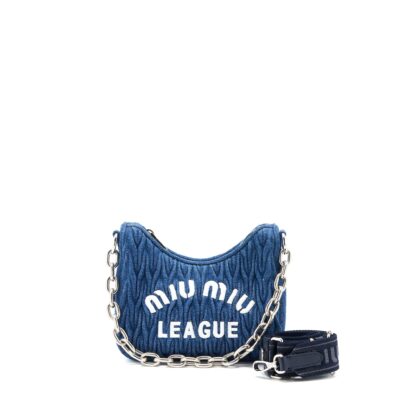 MIUMIU MATELASSE DENIM SHOULDER BAG SHW