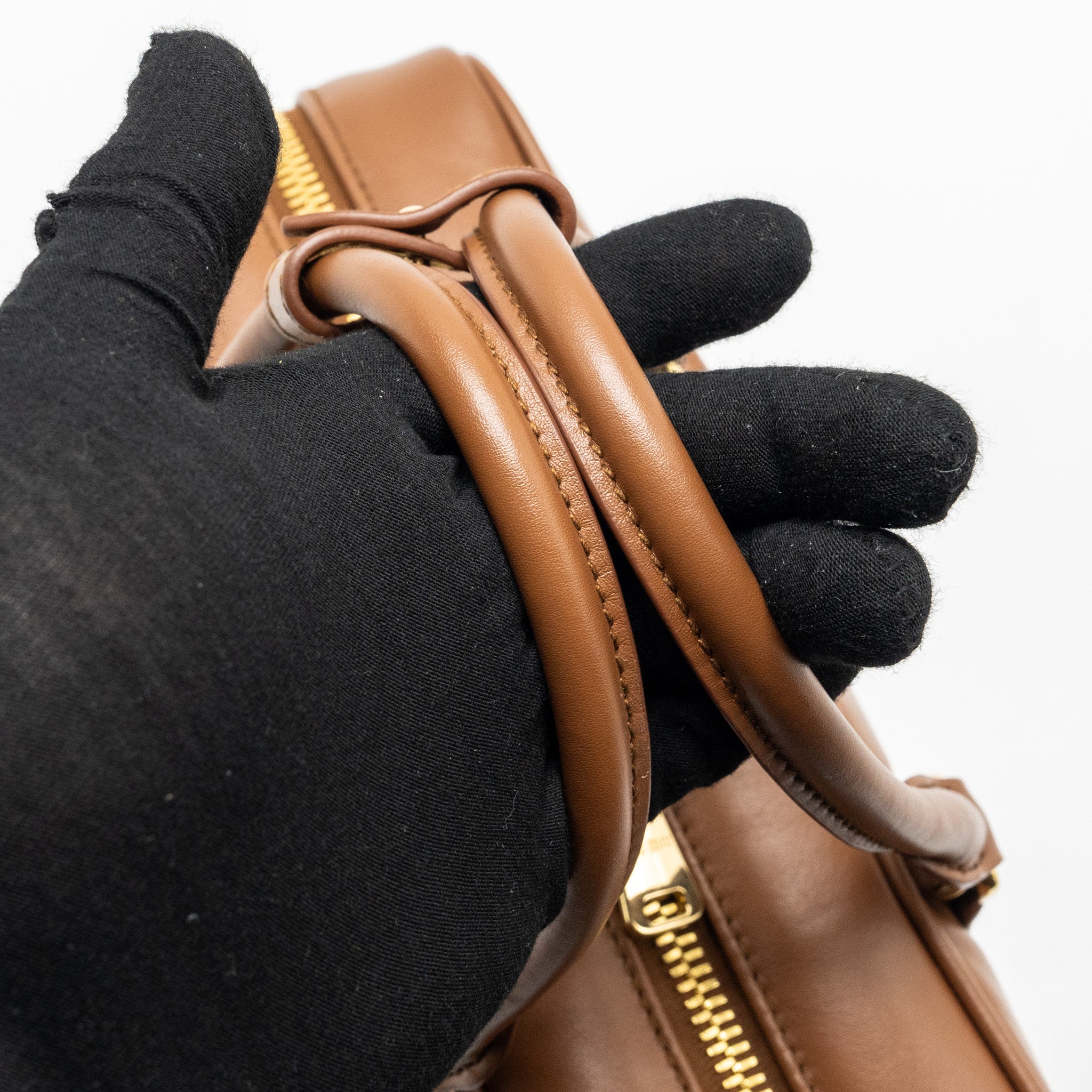 MIU MIU COGNAC ARCADIE LEATHER BAG GHW - Image 12