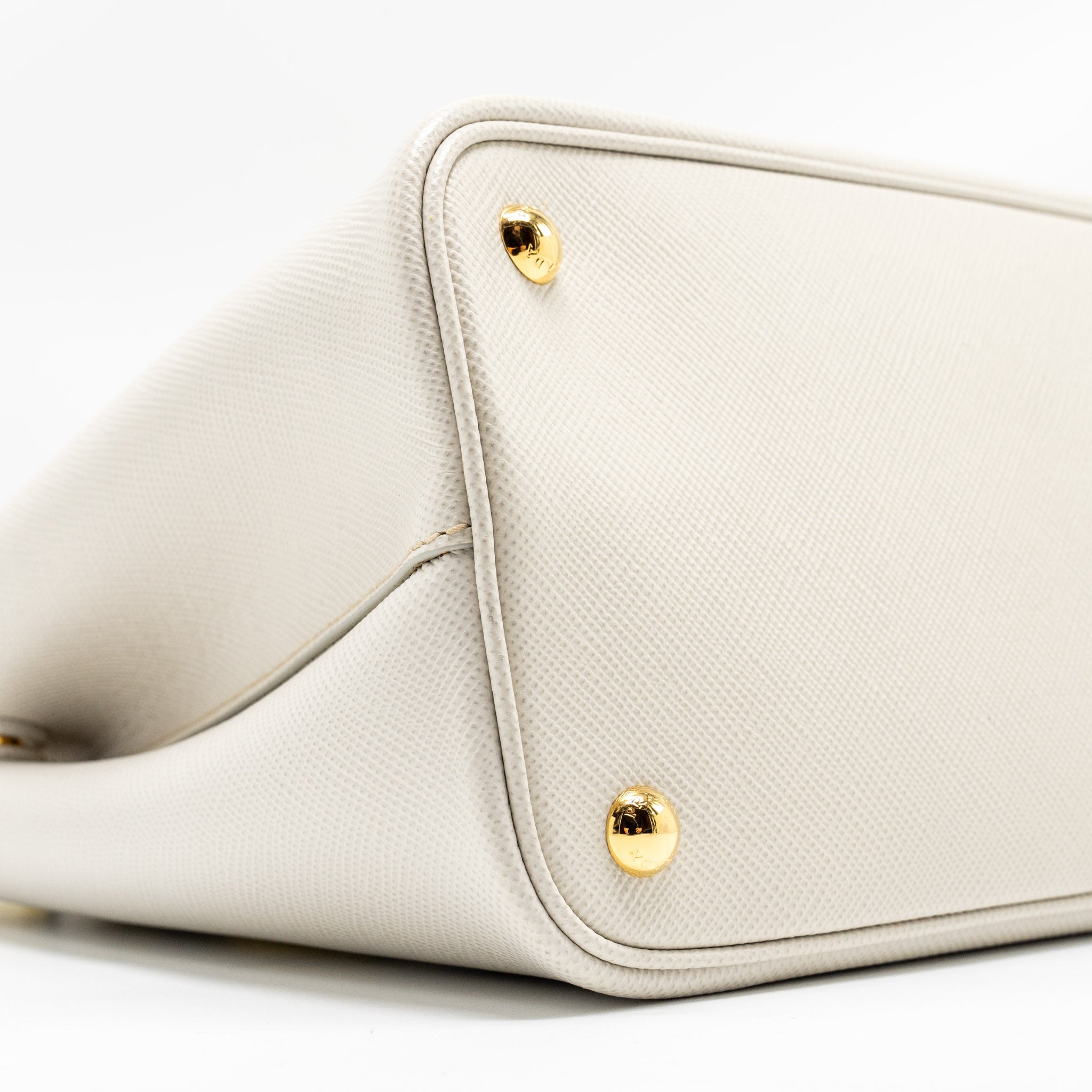 PRADA SMALL SAFFIANO CUIR TOTE BAG CALFSKIN WHITE/YELLOW GHW - Image 6