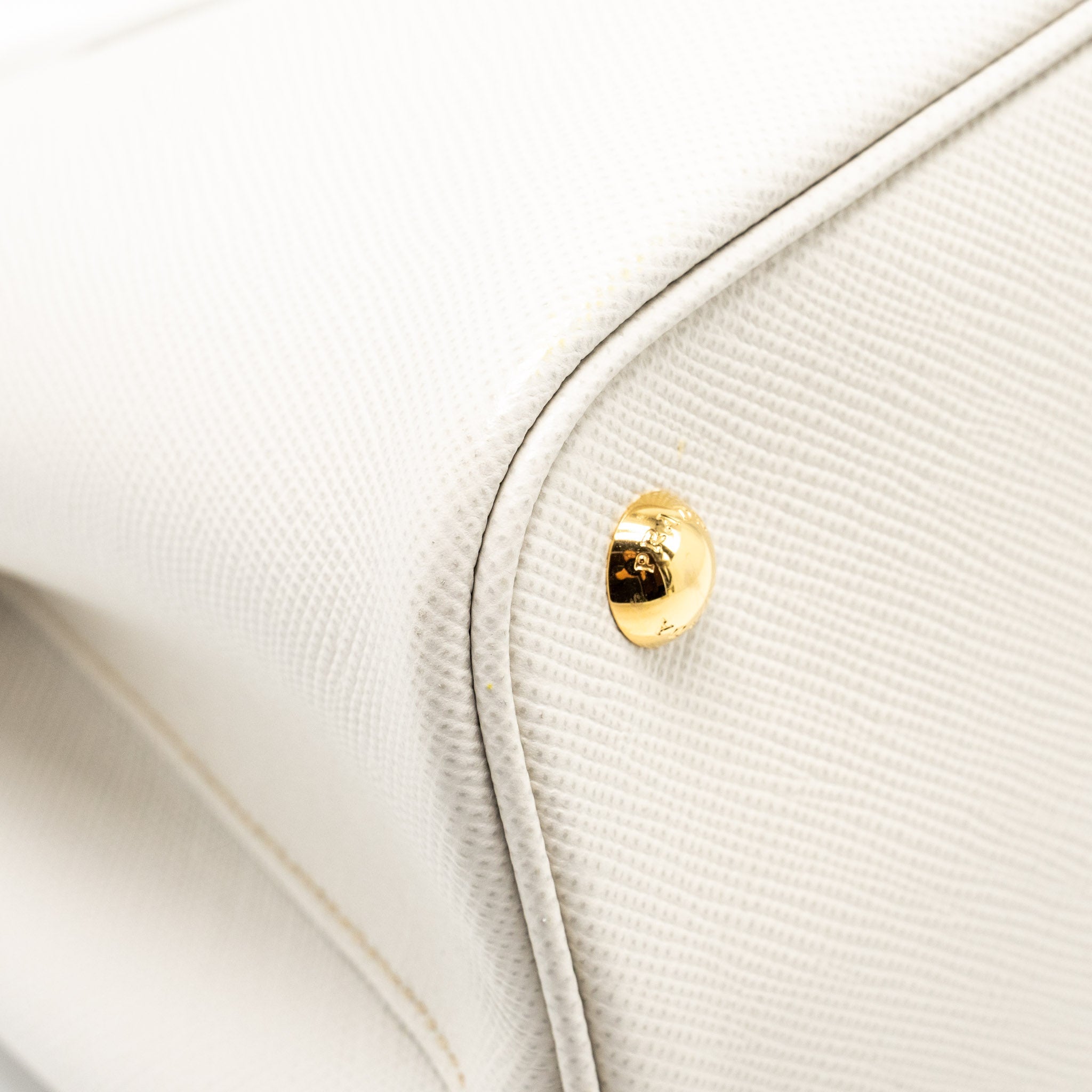 PRADA SMALL SAFFIANO CUIR TOTE BAG CALFSKIN WHITE/YELLOW GHW - Image 8