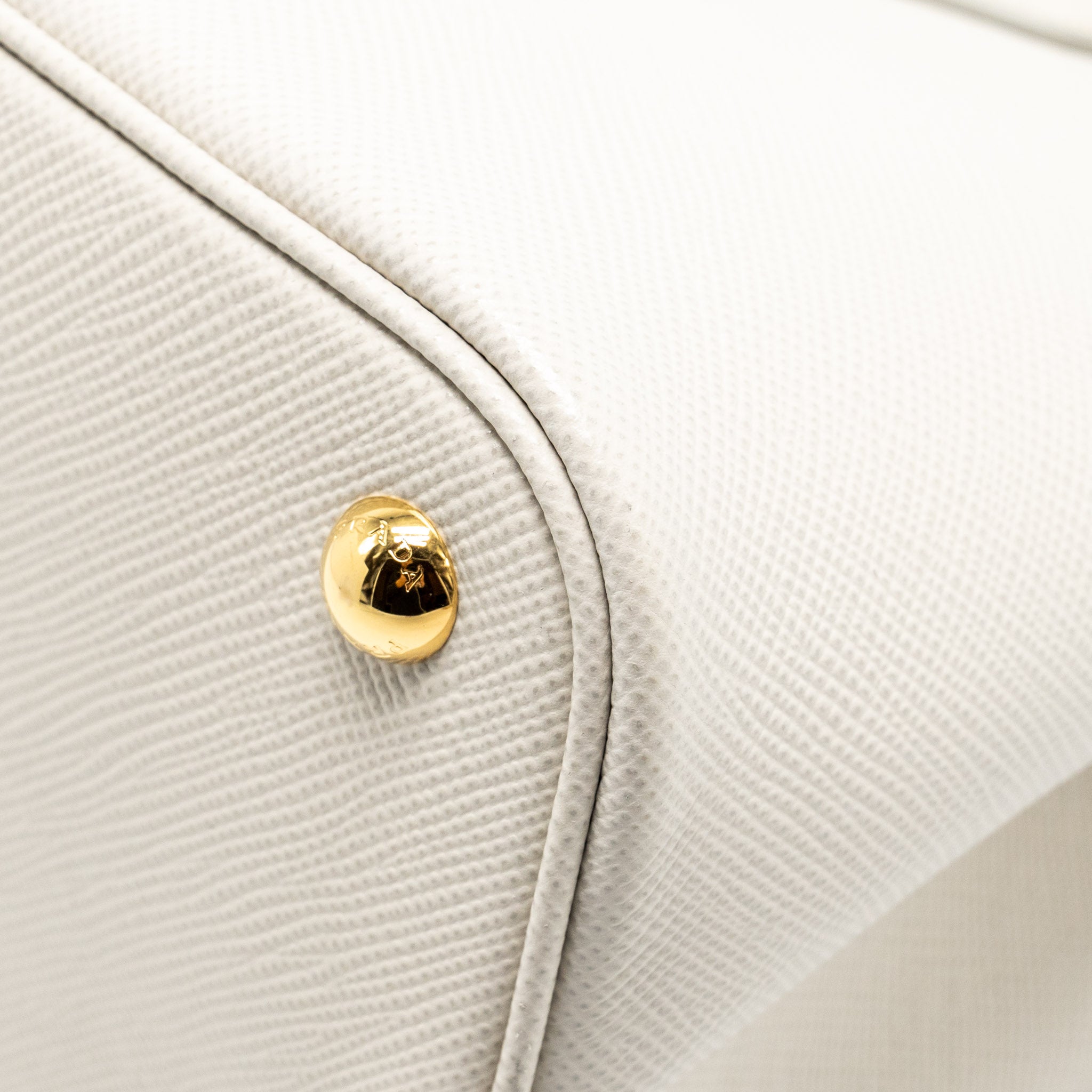 PRADA SMALL SAFFIANO CUIR TOTE BAG CALFSKIN WHITE/YELLOW GHW - Image 11