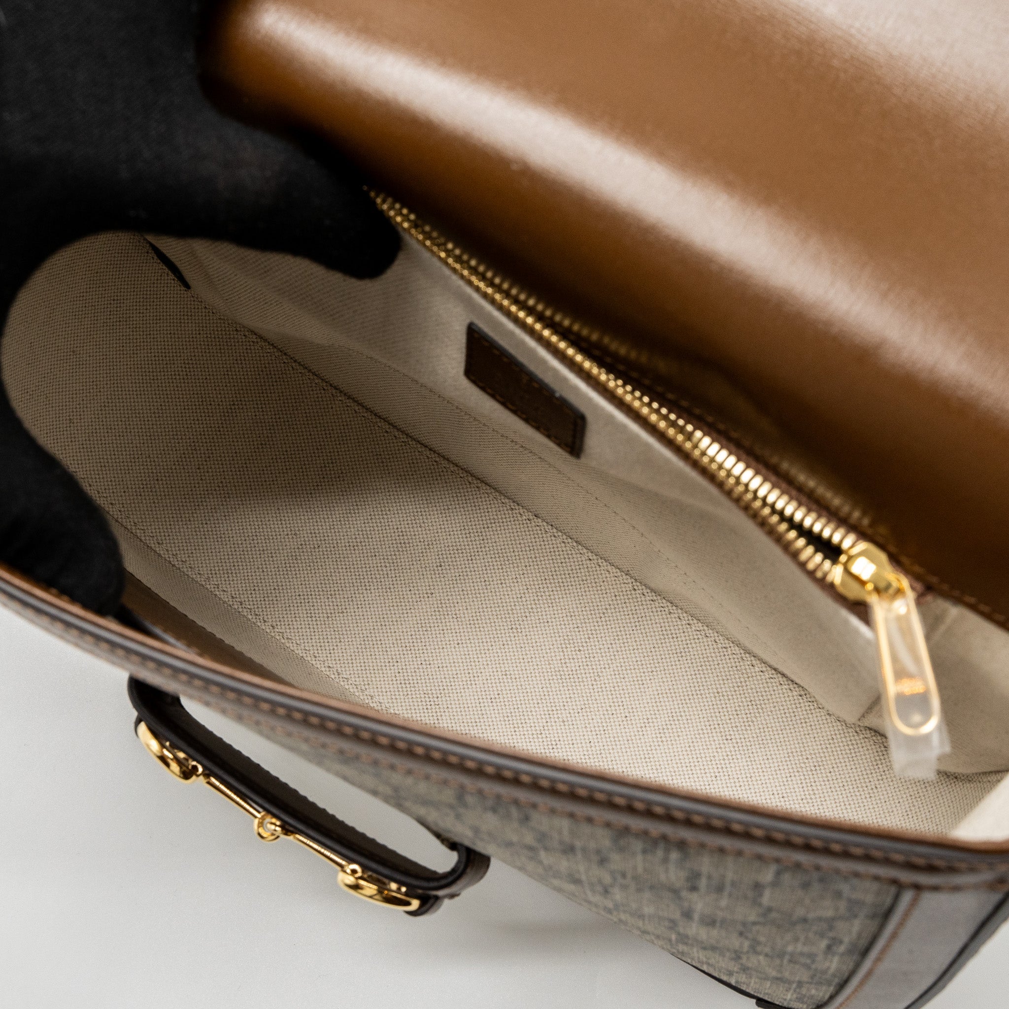 GUCCI HORSEBIT 1955 SHOULDER BAG GG SUPREME CANVAS BEIGE/EBONY GHW - Image 7