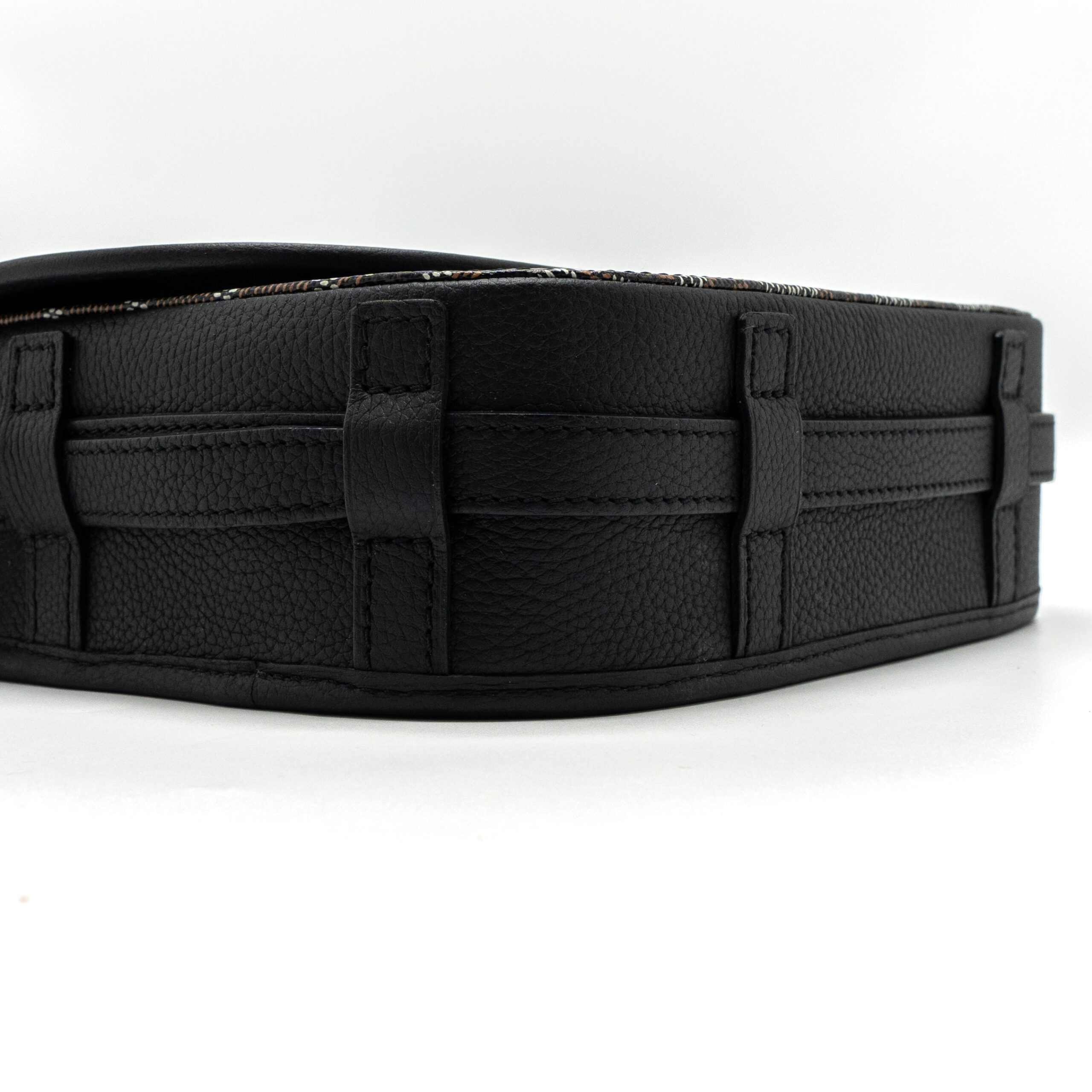 GOYARD MESSENGER BAG CALFSKIN/GOYARDINE CANVAS BLACK SHW - Image 7