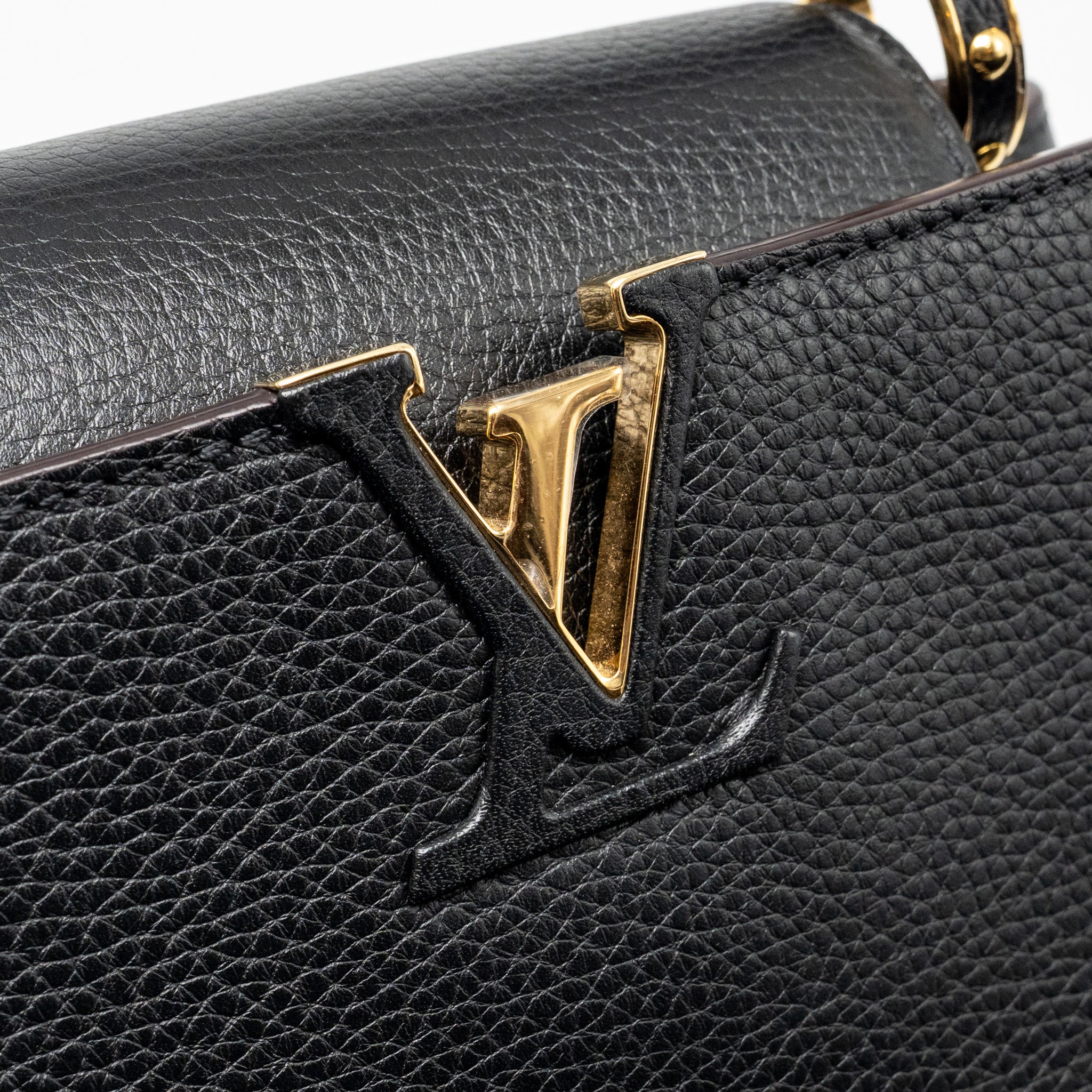 LOUIS VUITTON CAPUCINES BB CALFSKIN BLACK GHW - Image 13