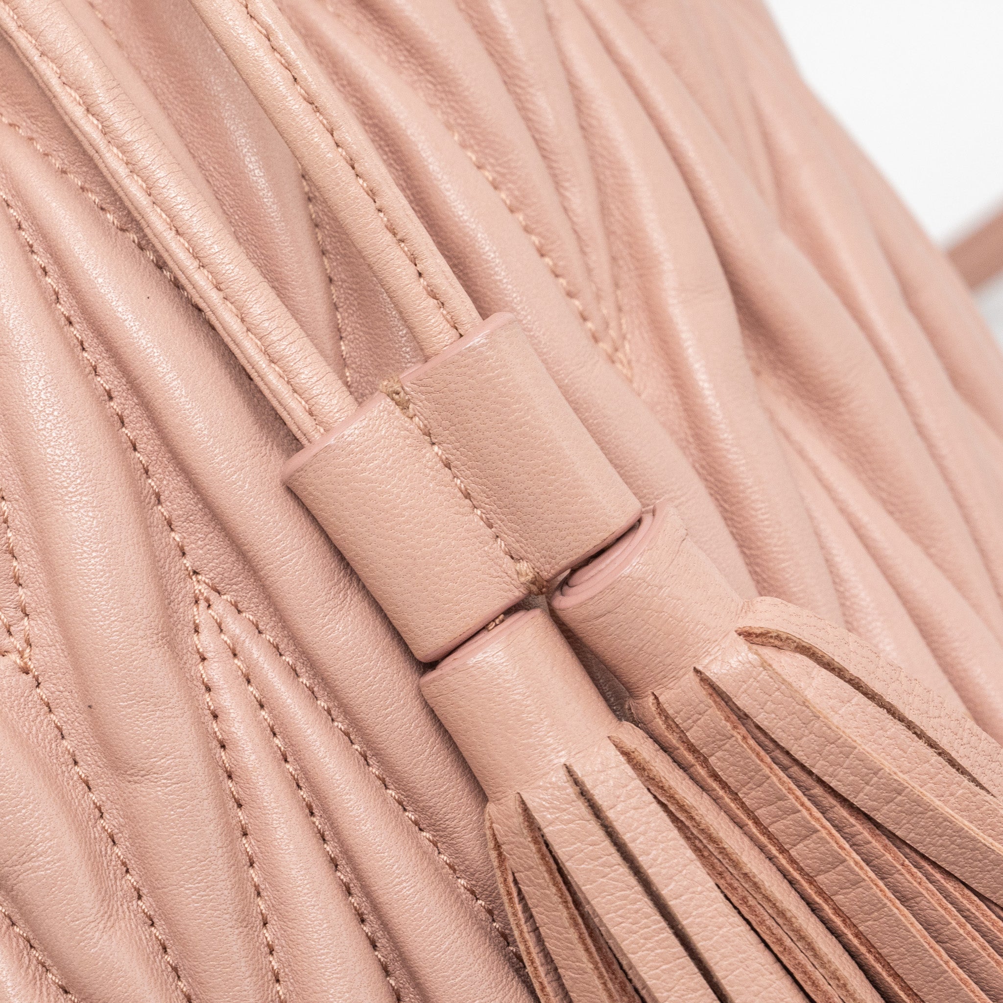MIUMIU MATELASSE BUCKET BAG NAPPA PINK GHW - Image 9