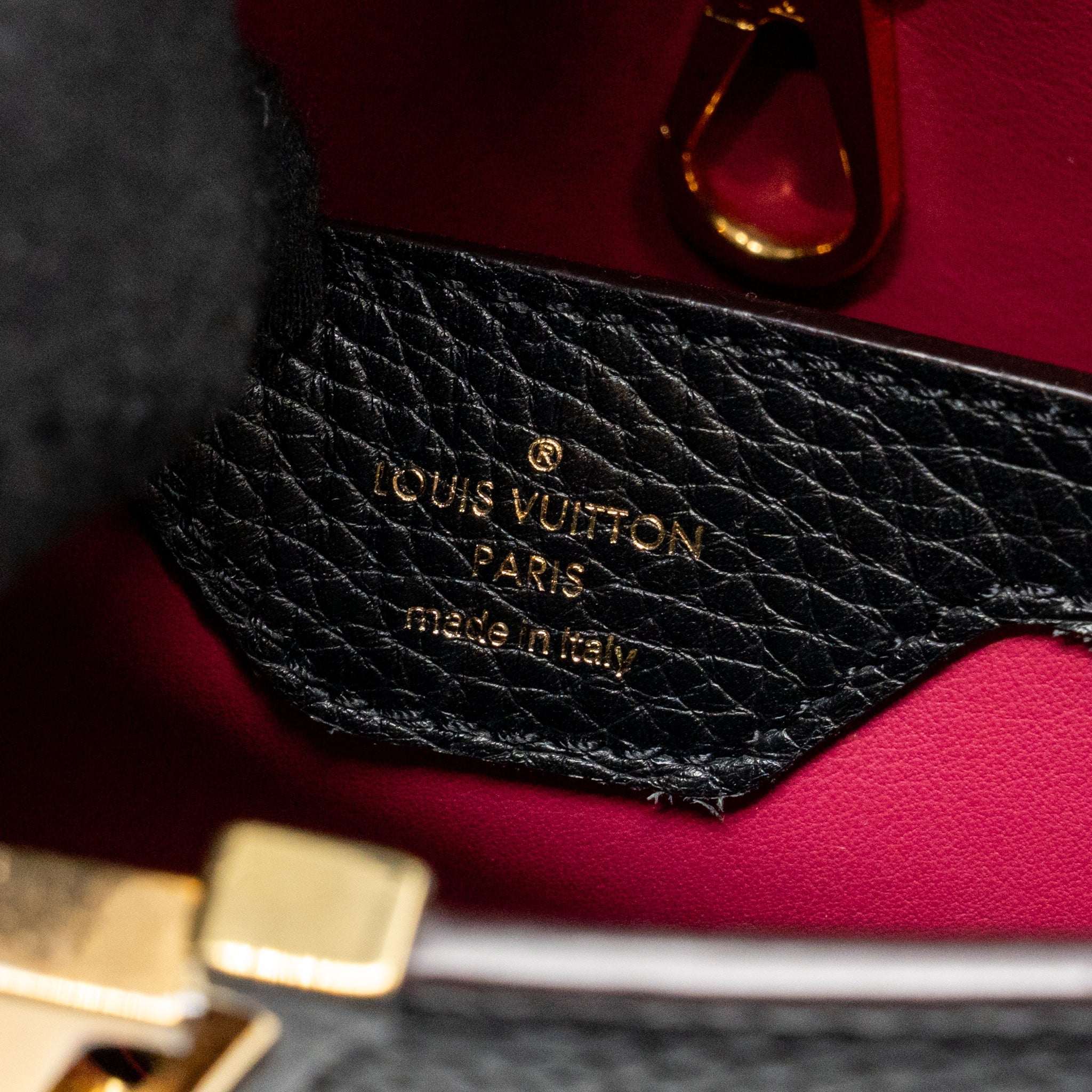LOUIS VUITTON CAPUCINES BB CALFSKIN BLACK GHW - Image 15
