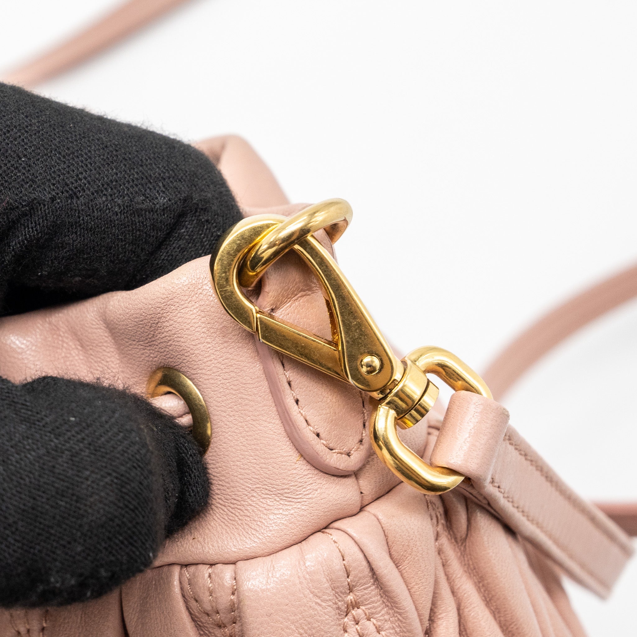 MIUMIU MATELASSE BUCKET BAG NAPPA PINK GHW - Image 11