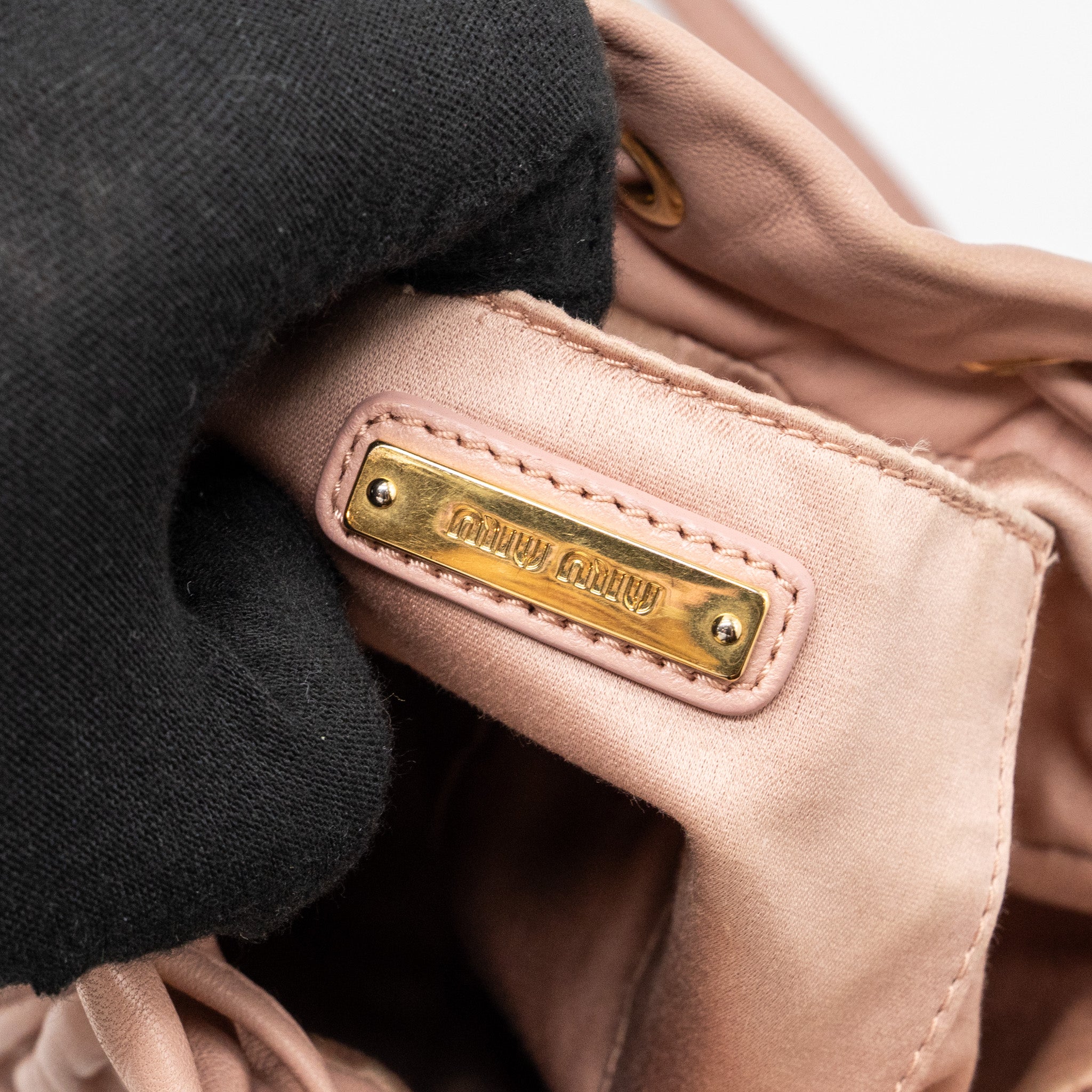 MIUMIU MATELASSE BUCKET BAG NAPPA PINK GHW - Image 13