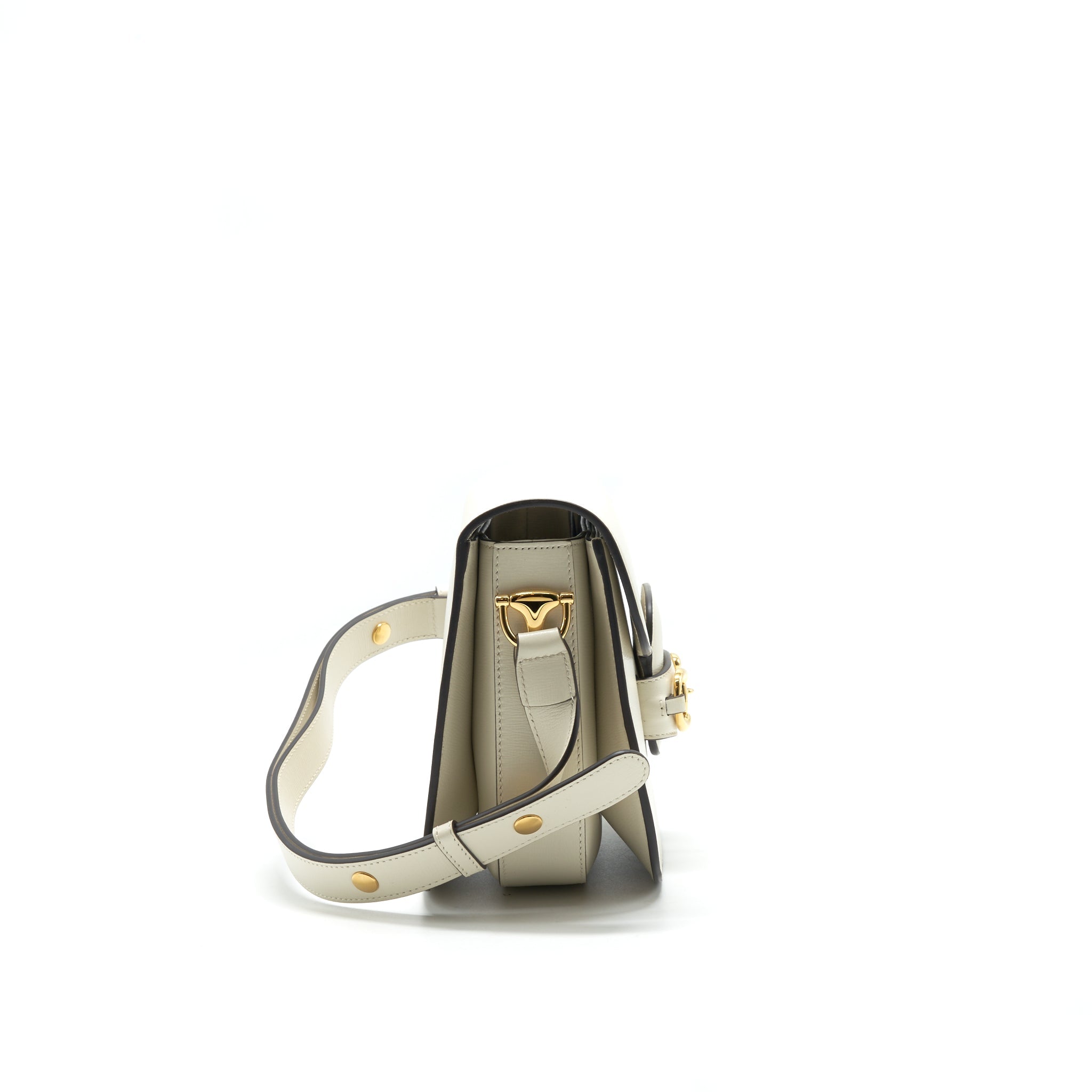 GUCCI 1955 HORSEBIT LEATHER SHOULDER BAG WHITE - Image 3