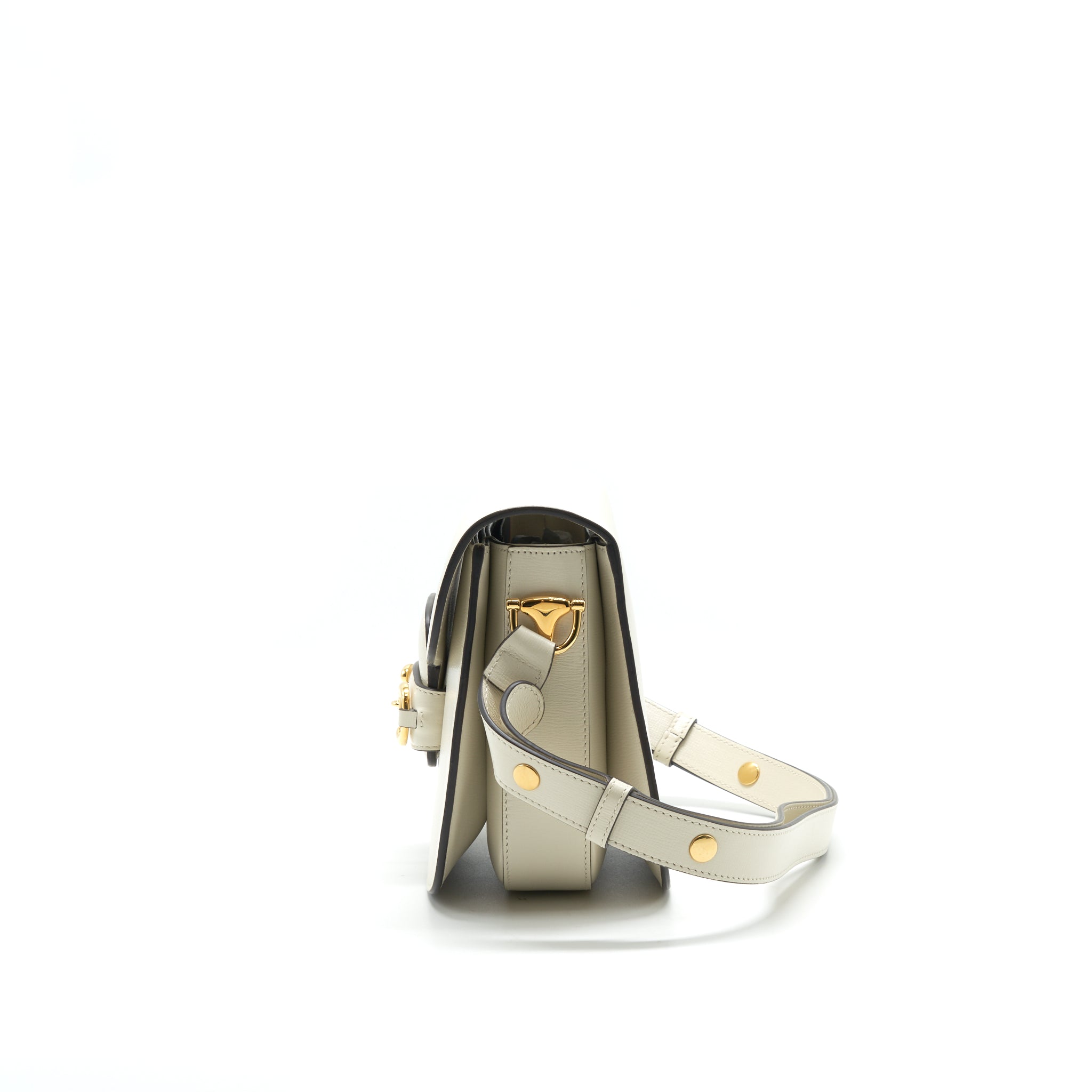 GUCCI 1955 HORSEBIT LEATHER SHOULDER BAG WHITE - Image 4
