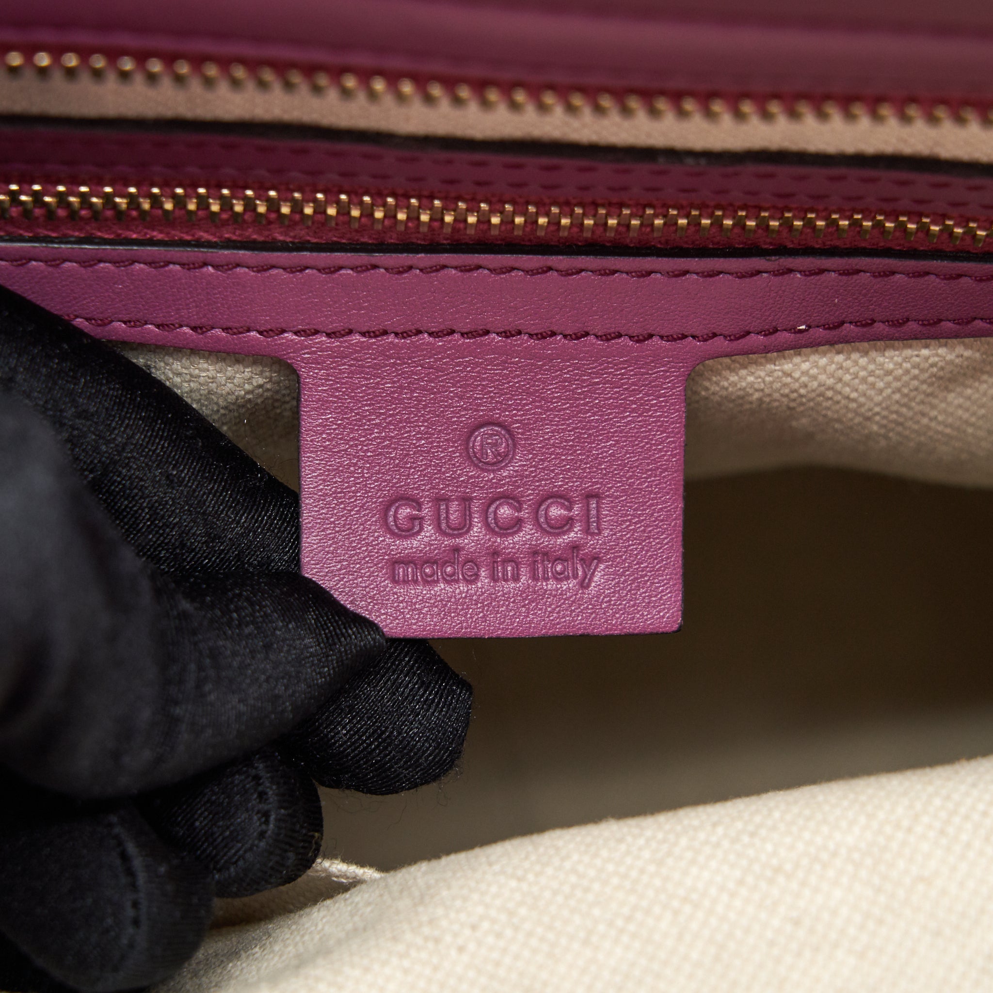 GUCCI LEATHER SHOPPING TOTE BAG RASPBERRY PINK - Image 17