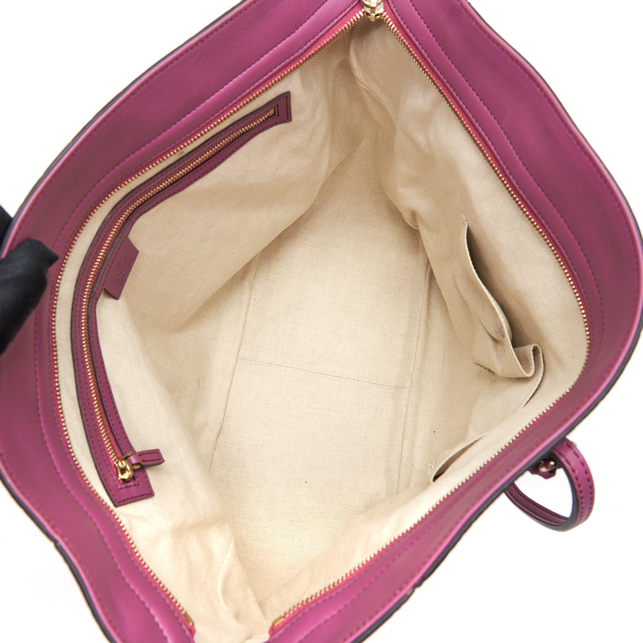 GUCCI LEATHER SHOPPING TOTE BAG RASPBERRY PINK - Image 6