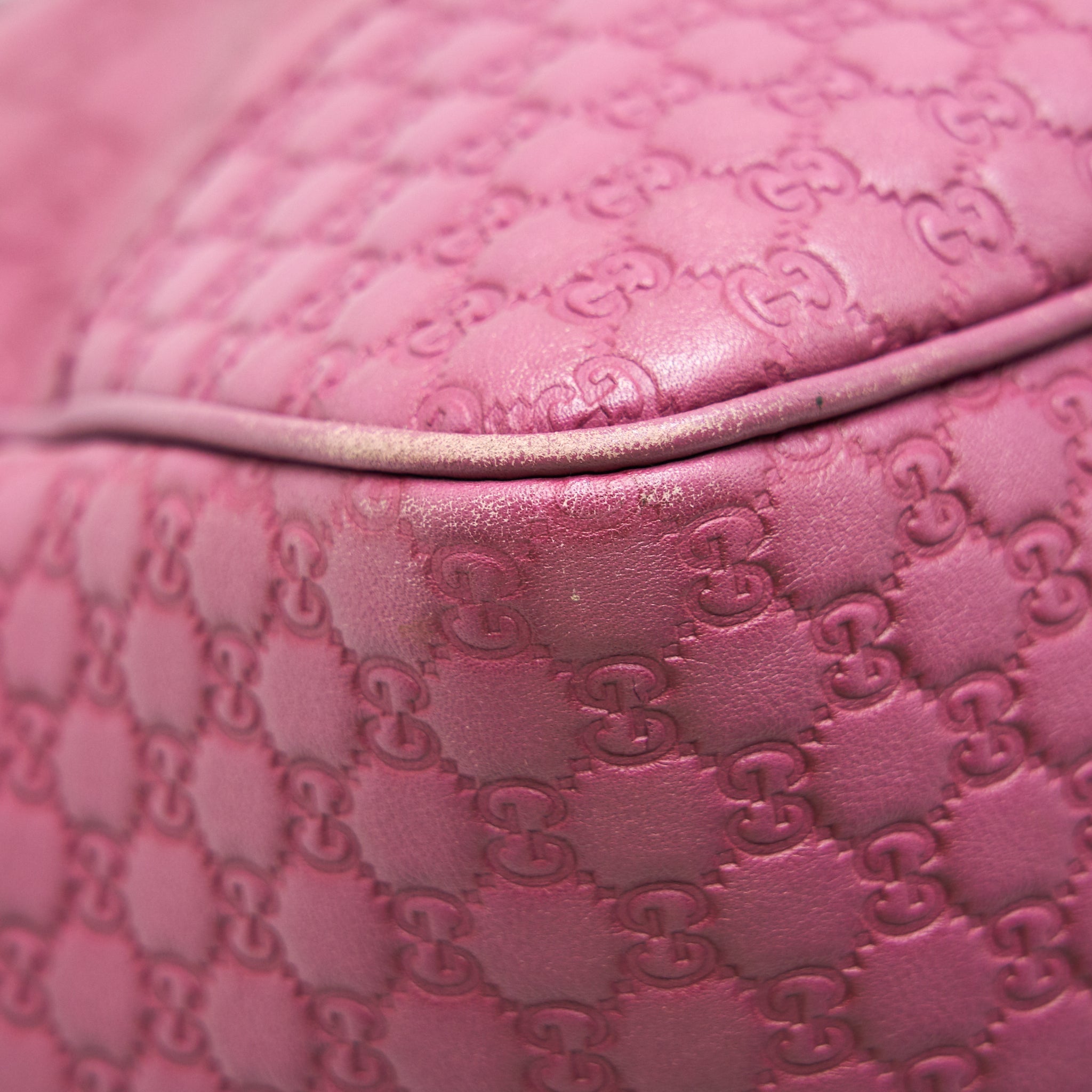GUCCI LEATHER SHOPPING TOTE BAG RASPBERRY PINK - Image 7