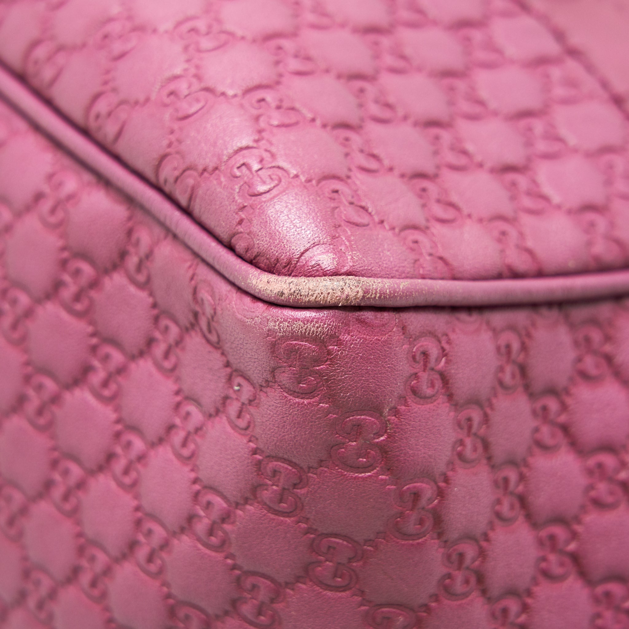 GUCCI LEATHER SHOPPING TOTE BAG RASPBERRY PINK - Image 8