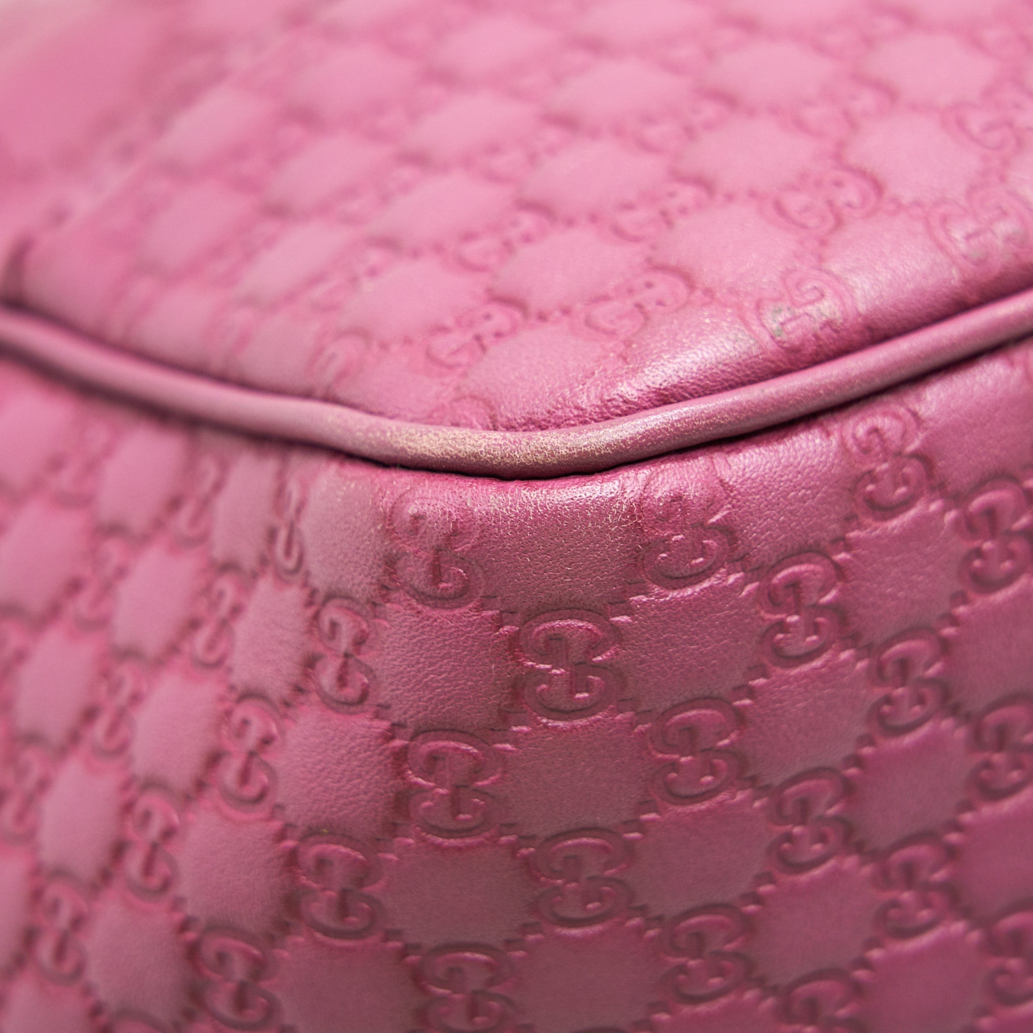 GUCCI LEATHER SHOPPING TOTE BAG RASPBERRY PINK - Image 9