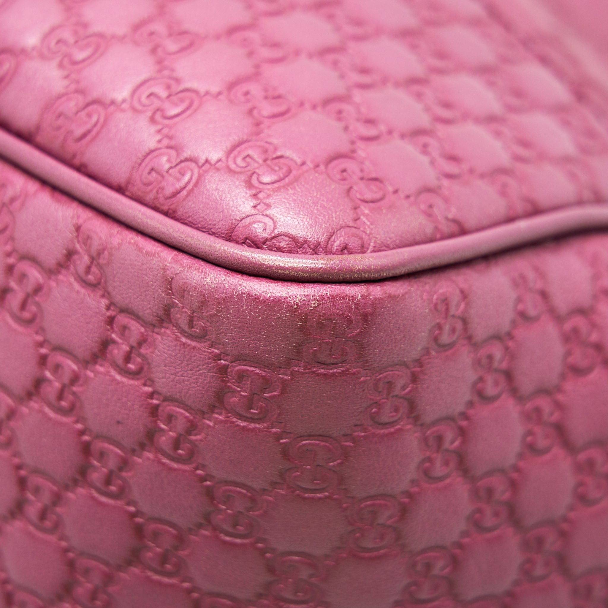 GUCCI LEATHER SHOPPING TOTE BAG RASPBERRY PINK - Image 10