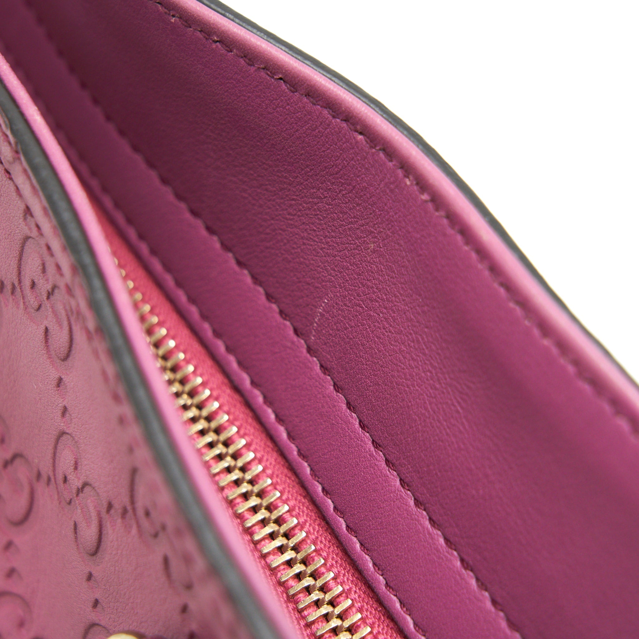 GUCCI LEATHER SHOPPING TOTE BAG RASPBERRY PINK - Image 15